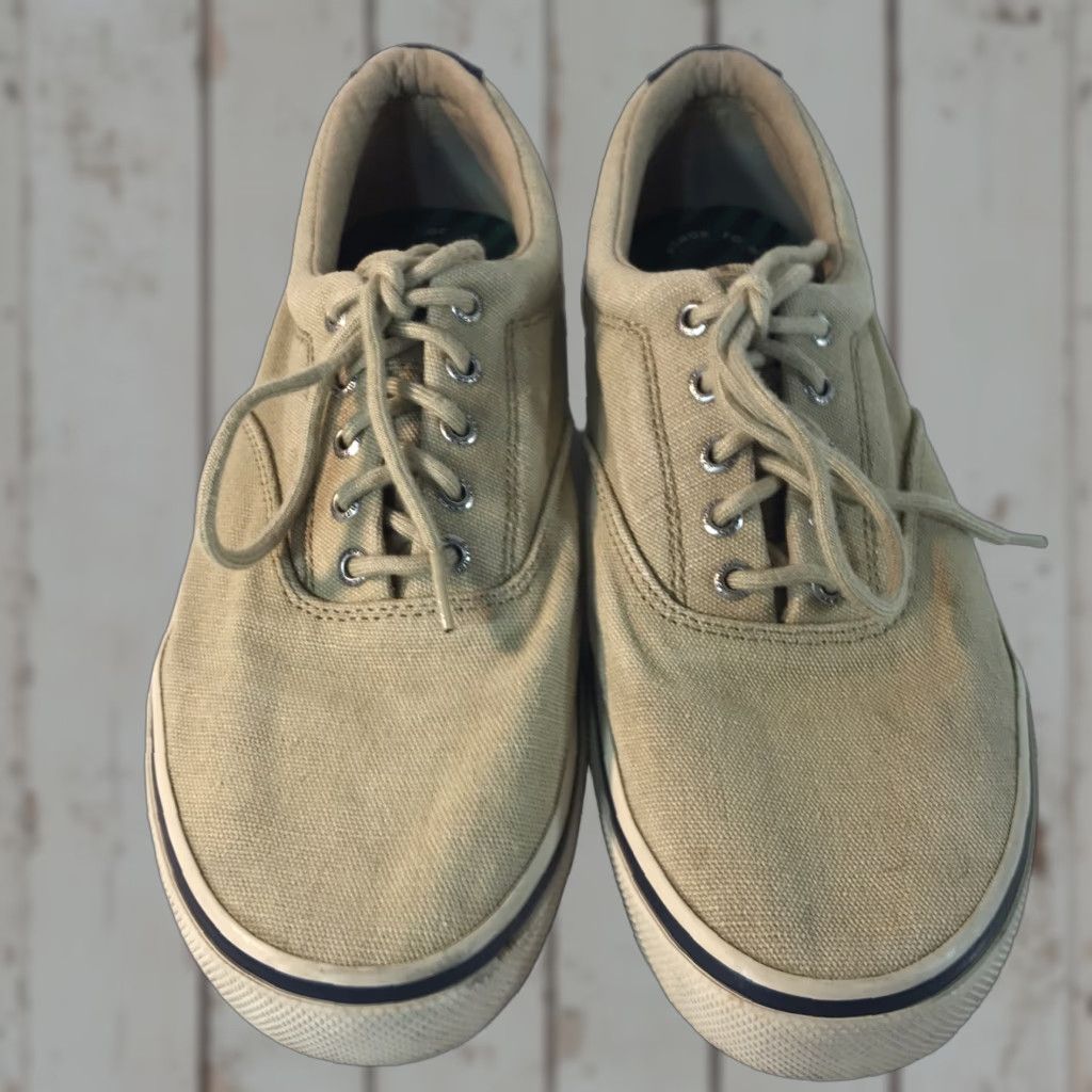 Sperry Sperry Top Sider Sneakers Beige Canvas Lace Up Mens Size 11 Casual Size US L / EU 52-54 / 3 - 1 Thumbnail