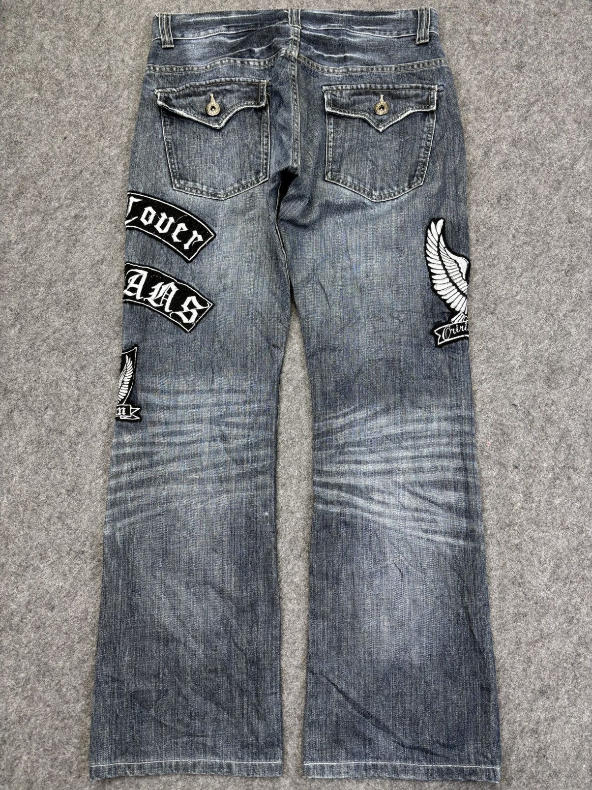 Japanese Brand 💥Flare💥Insane Oririn Crazy Fades Denim F858 Size US 33 - 17 Thumbnail