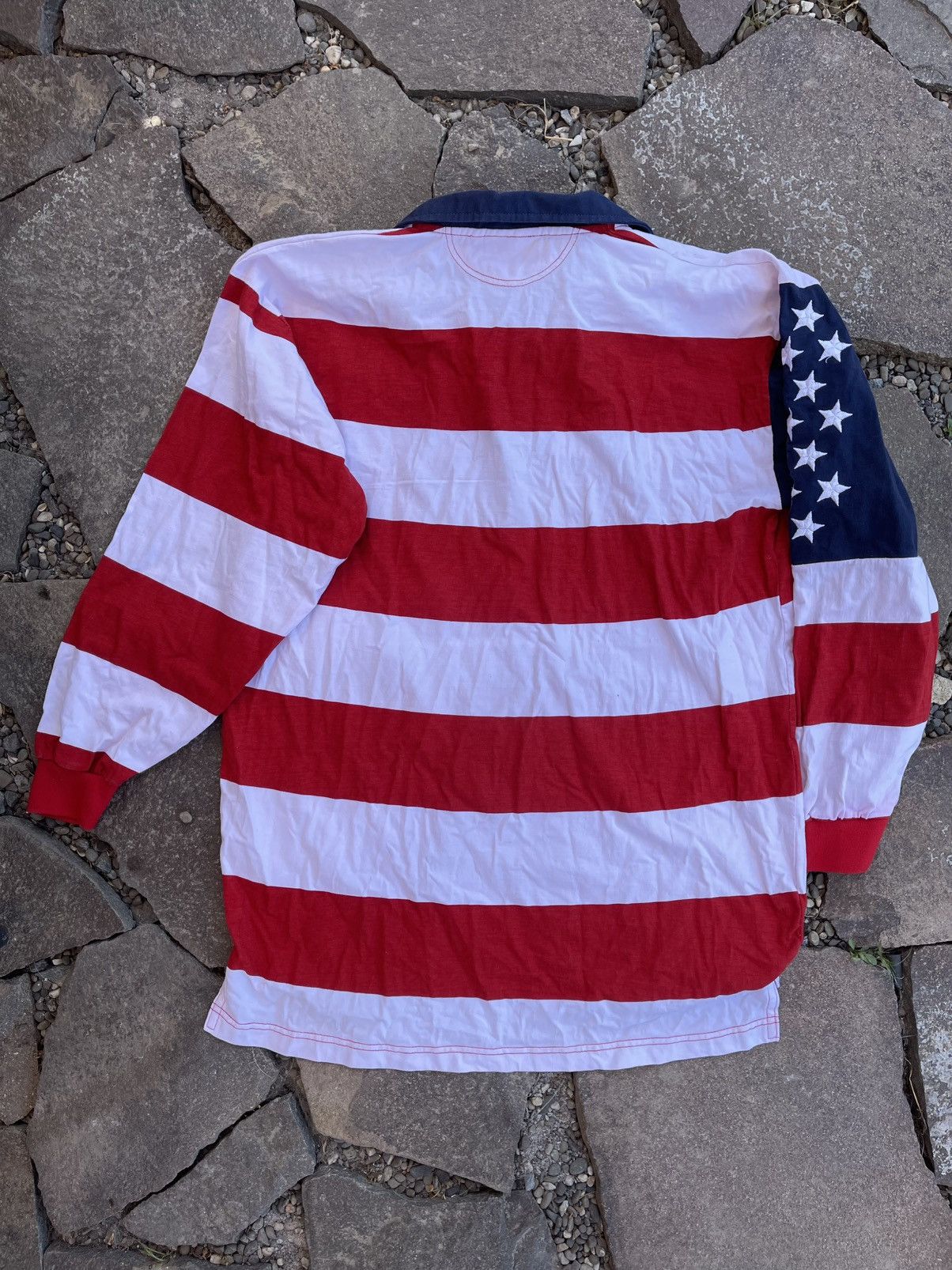 Vintage 1994 USA Fifa World Cup American Flag Long sleeve polo Size US L / EU 52-54 / 3 - 9 Thumbnail