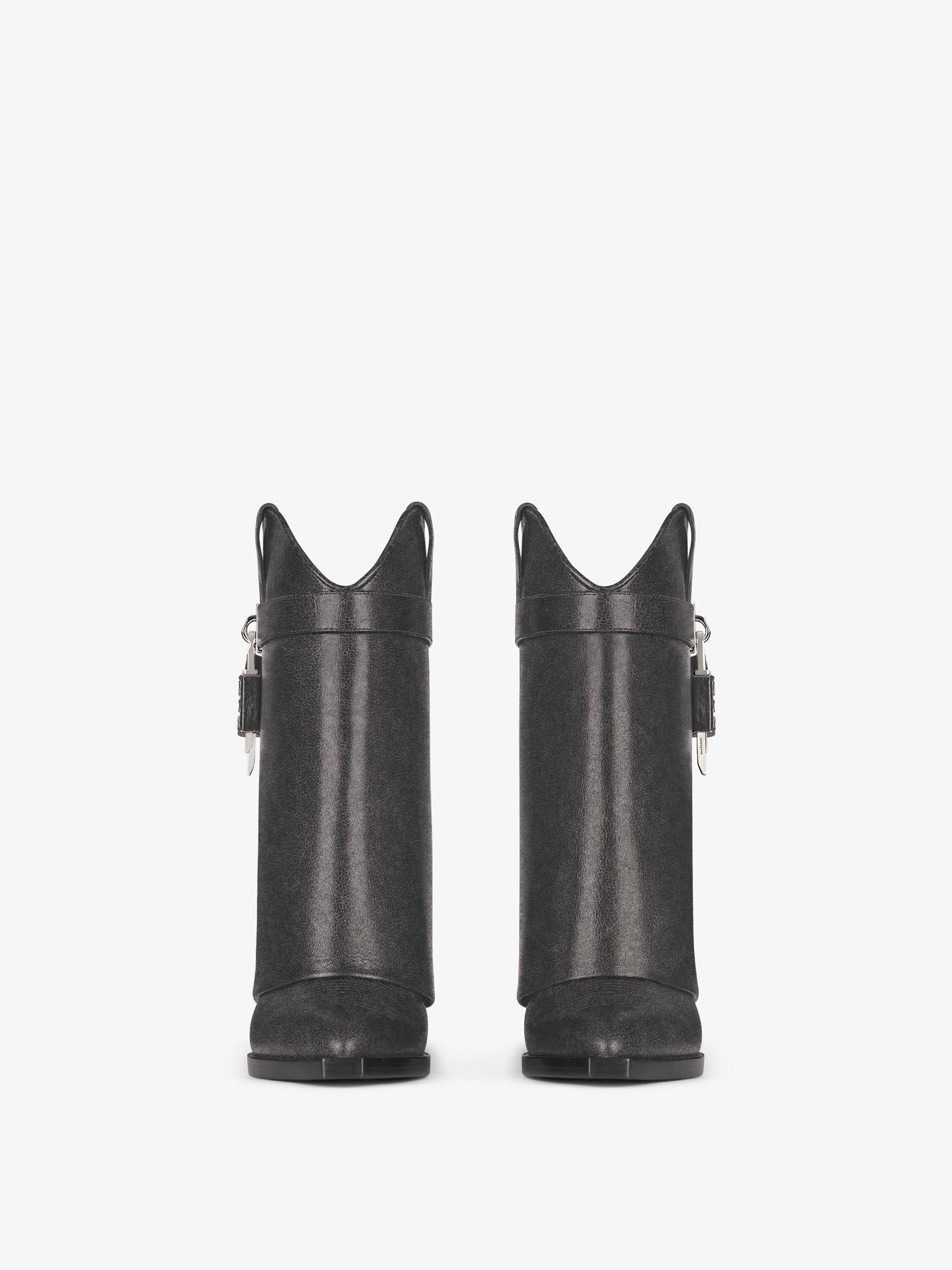 Givenchy o1srvl11e0525 Shark Lock Cowboy Ankle Boots 60mm in Black Size US 12 / IT 42 - 2 Thumbnail