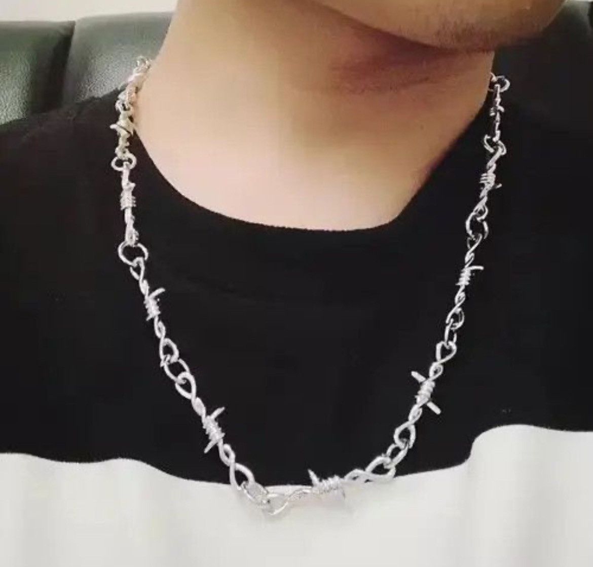 Jewelry Barbed Wire Necklace | Barbed Wire Chain Silver Size ONE SIZE - 3 Thumbnail