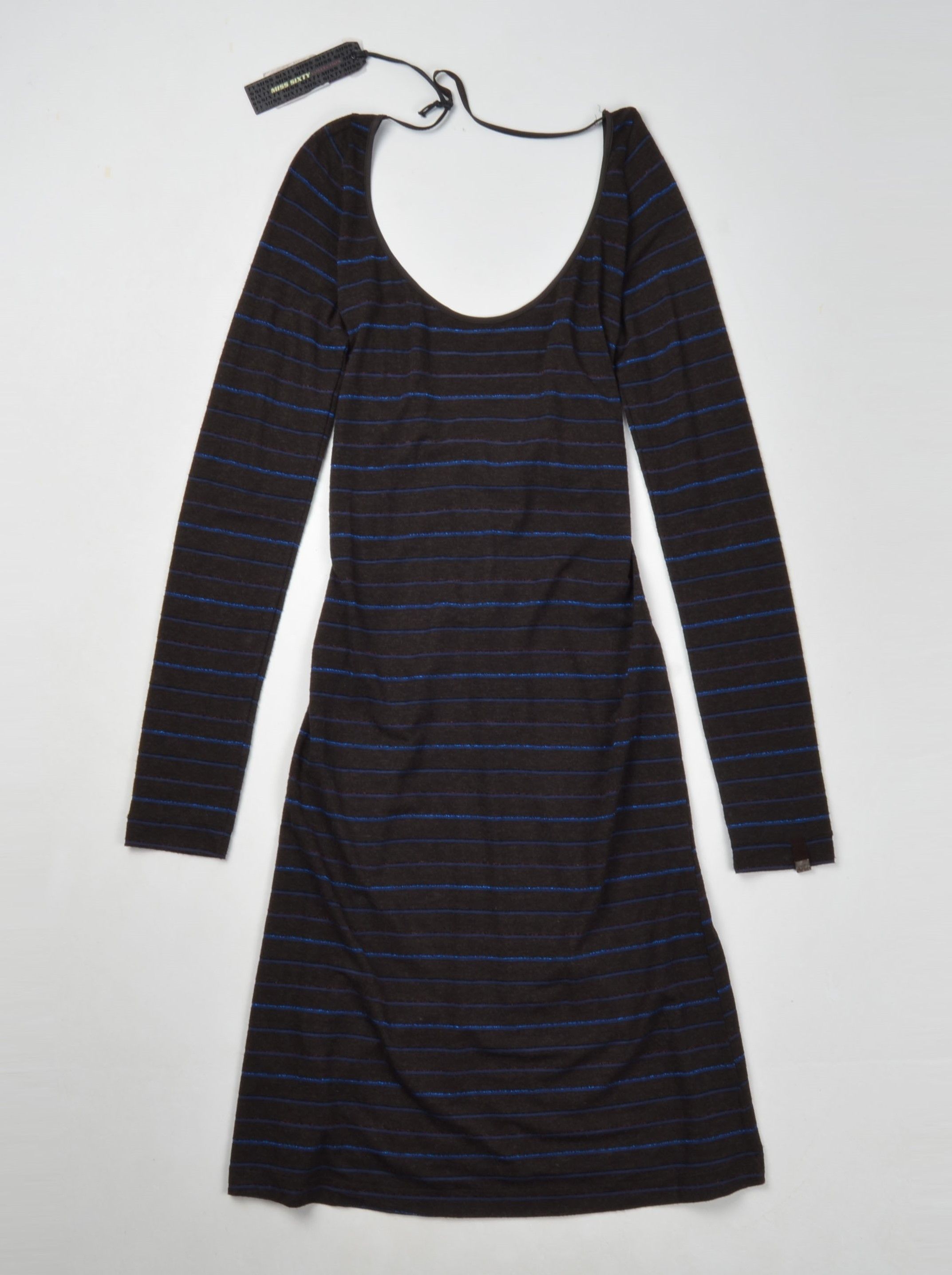 Miss Sixty × Vintage Miss Sixty Striped Knit Bodycon Dress Open Back Lace-Up Size M / US 6-8 / IT 42-44 - 7 Thumbnail