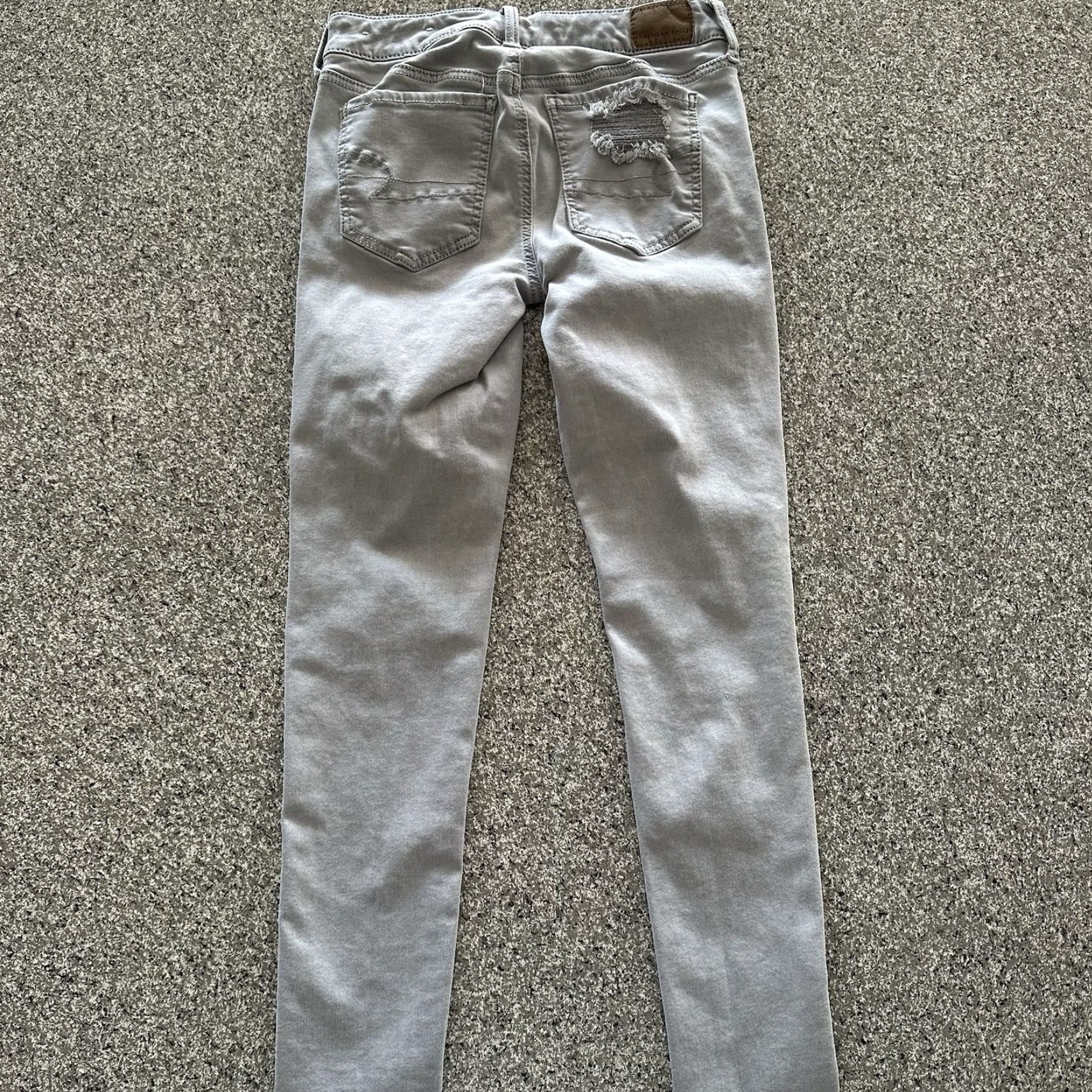 American Eagle Outfitters American Eagle Jeans 4 Reg 26x28 Mid Rise Distressed Jegging Denim 5-Pocket Women 26" Inseam Gray XS-XL Size 26" / US 2 / IT 38 - 5 Thumbnail