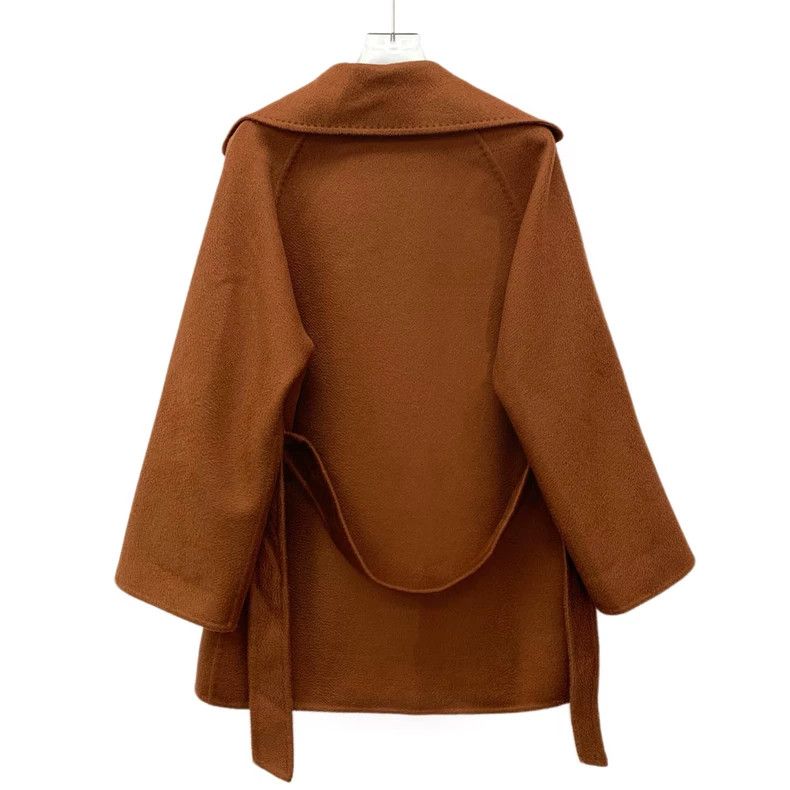 Max Mara Max Mara Dark Brown Cashmere Lapel Long Sleeve Belted Coat Size XS / US 0-2 / IT 36-38 - 2 Thumbnail