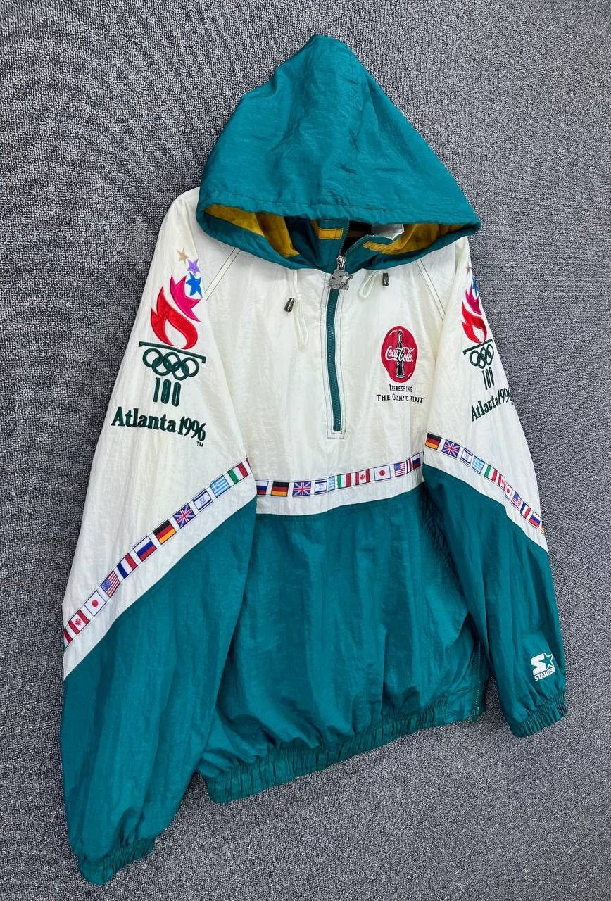 Starter Vintage Starter Olympic Games Hoodie Half Zipper Anorak Size US L / EU 52-54 / 3 - 2 Thumbnail