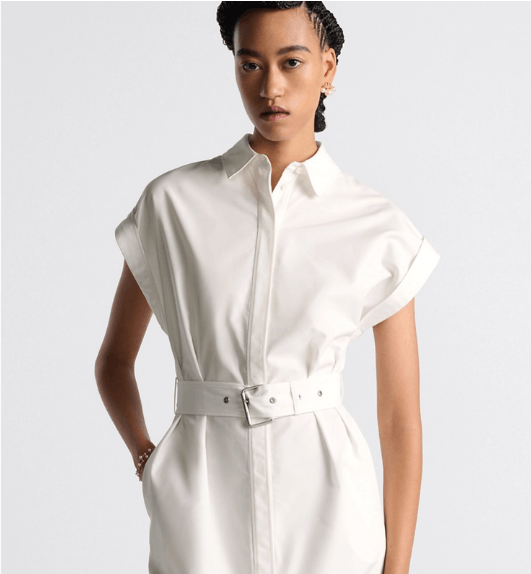 Dior o1w1db10925 441R68 Mid-Length Shirt Midi Dress in Ecru Size XS / US 0-2 / IT 36-38 - 5 Thumbnail