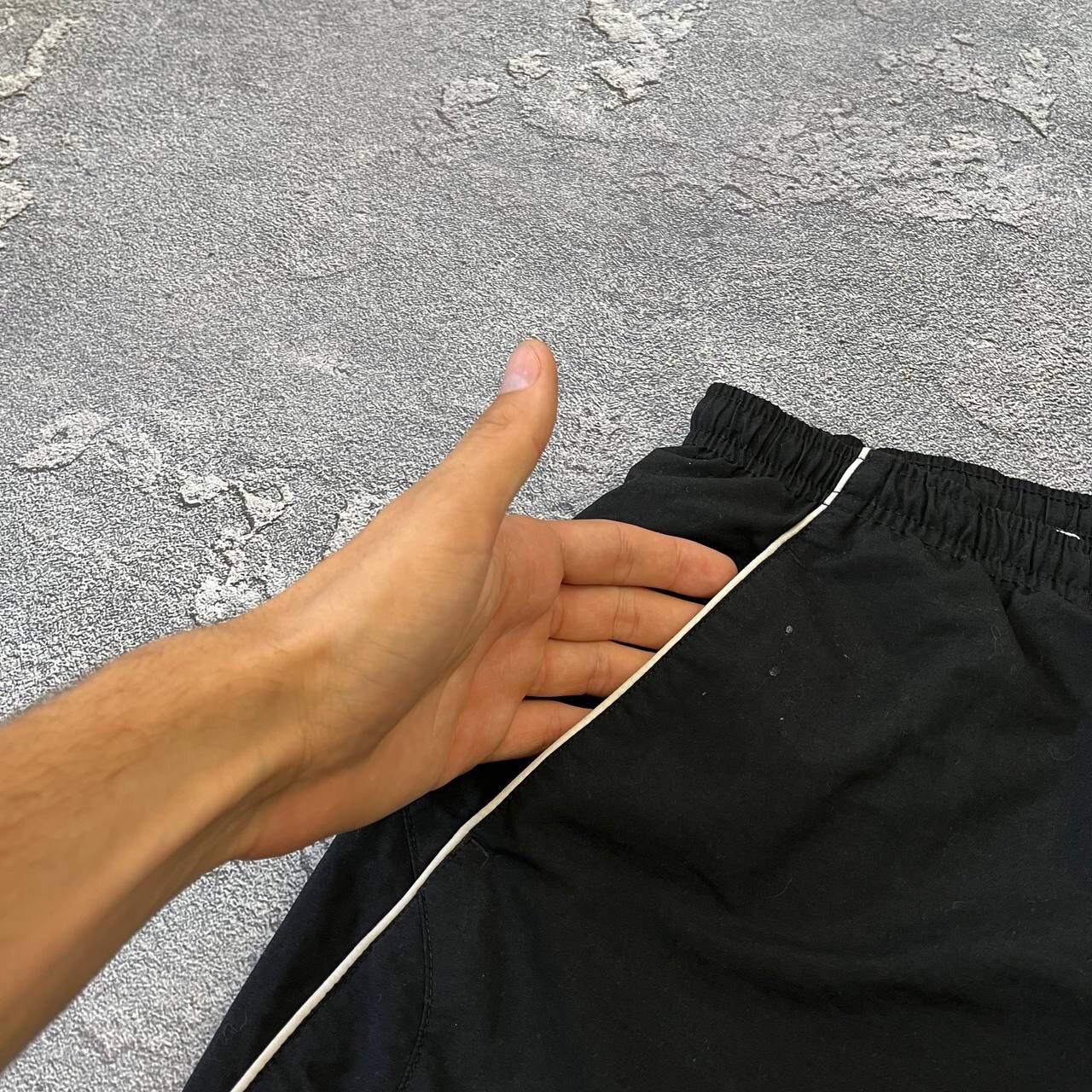 Nike × Vintage Vintage 90s Rare Black Drill Nike Y2K Shorts,Size XL Size US 35 - 10 Thumbnail