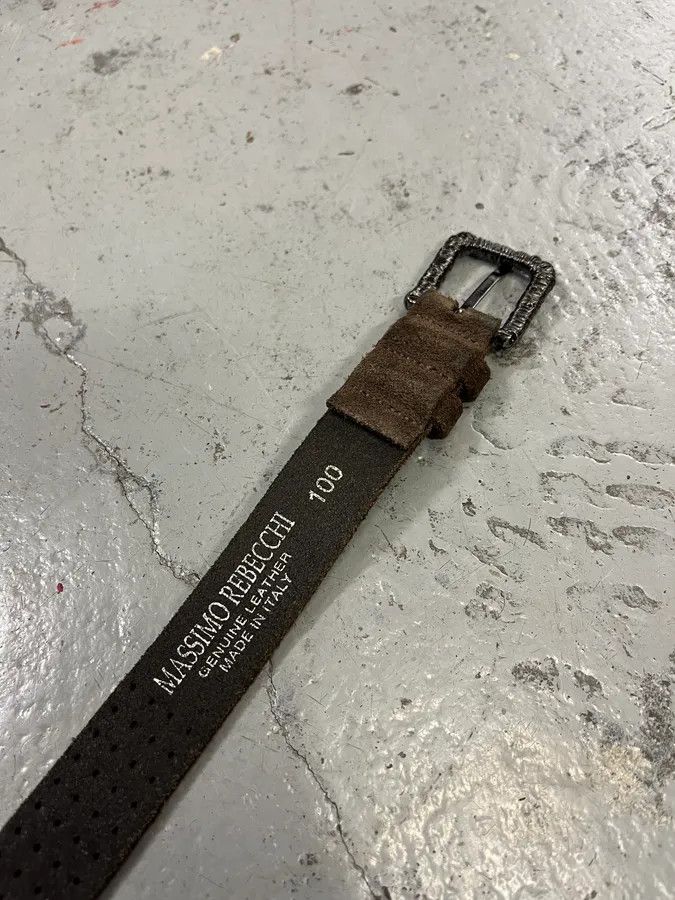 Vintage Massimo Rebecchi Brown Suede Leather Belt Size ONE SIZE - 8 Thumbnail