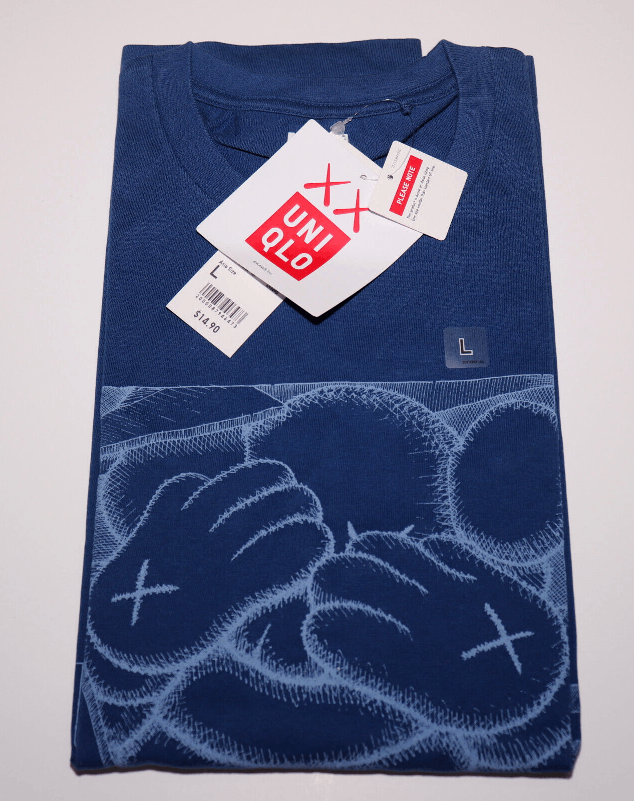 Kaws KAWS x Uniqlo Chum Blue Tee - Size Large - Asia Sizing Size US L / EU 52-54 / 3 - 1 Thumbnail