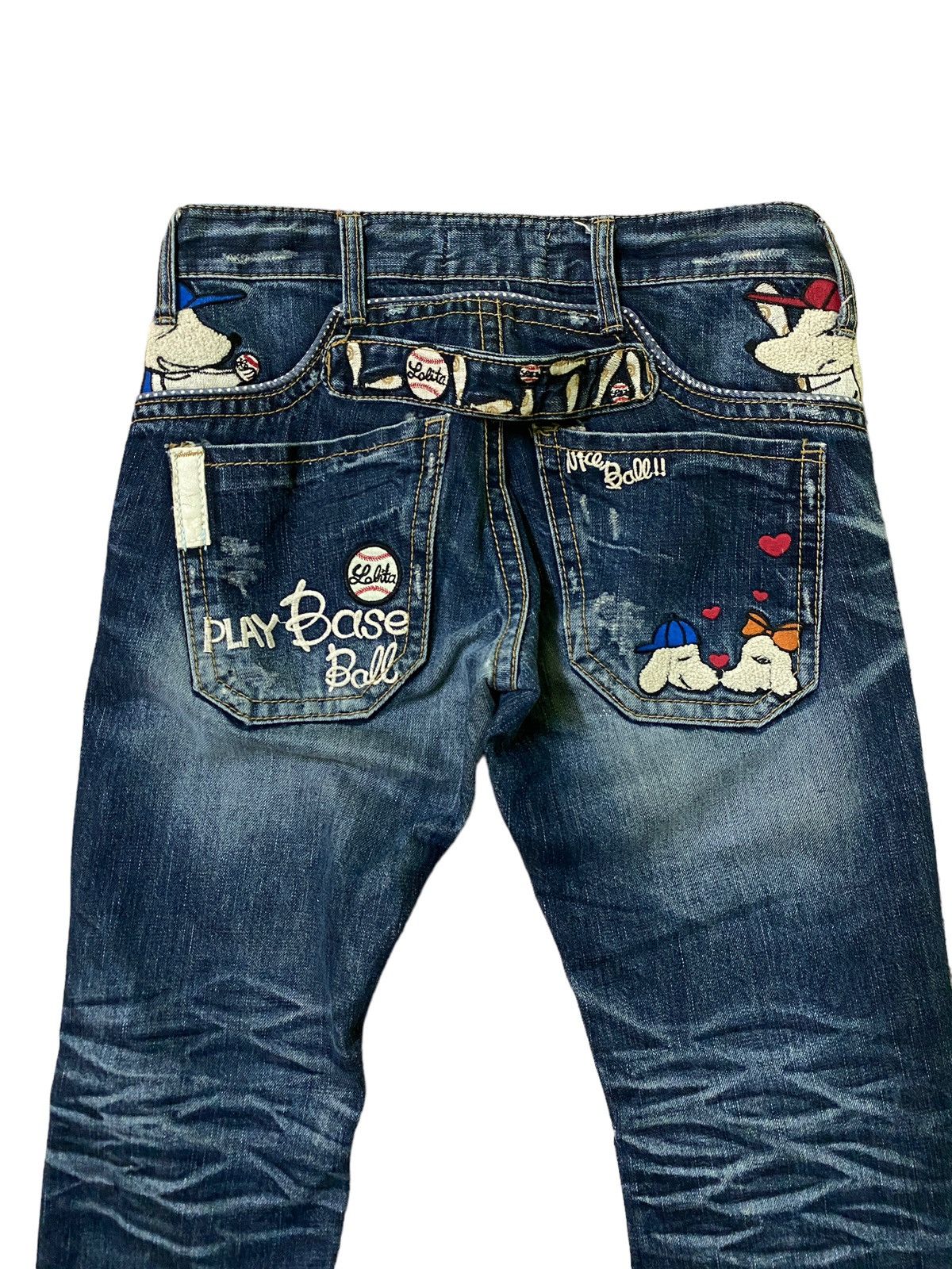 Japanese Brand × Vintage Rare Yoshitomo Nara Lolita Embroidered Jeans Size US 28 / EU 44 - 9 Thumbnail