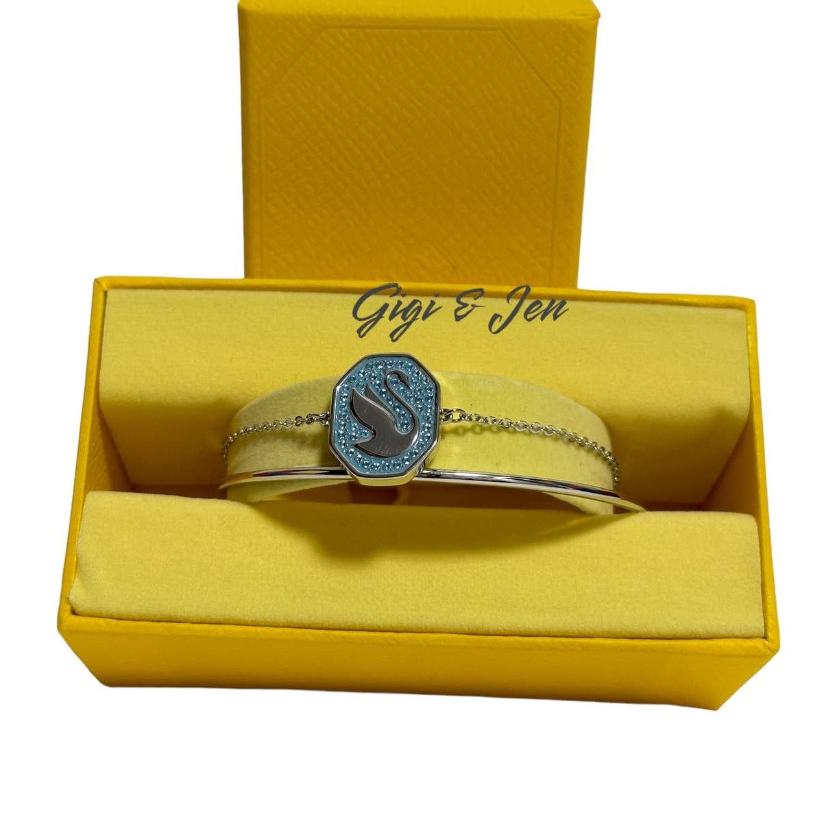 Swarovski Swarovski Signum bangle Swan, Blue Double Bracelet Size ONE SIZE - 2 Thumbnail
