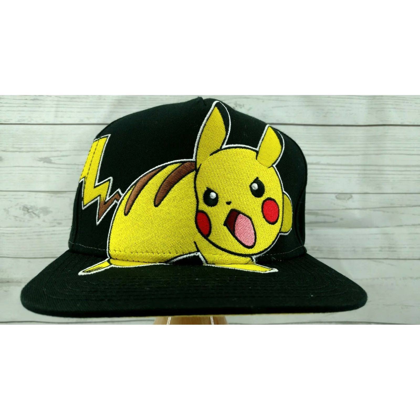 Nintendo Pikachu Pokemon Snapback Cap 2015 Nintendo Black Yellow Hat Men Adjustable Baseball Cap Buttoned/Snapback Cap Size ONE SIZE - 2 Thumbnail
