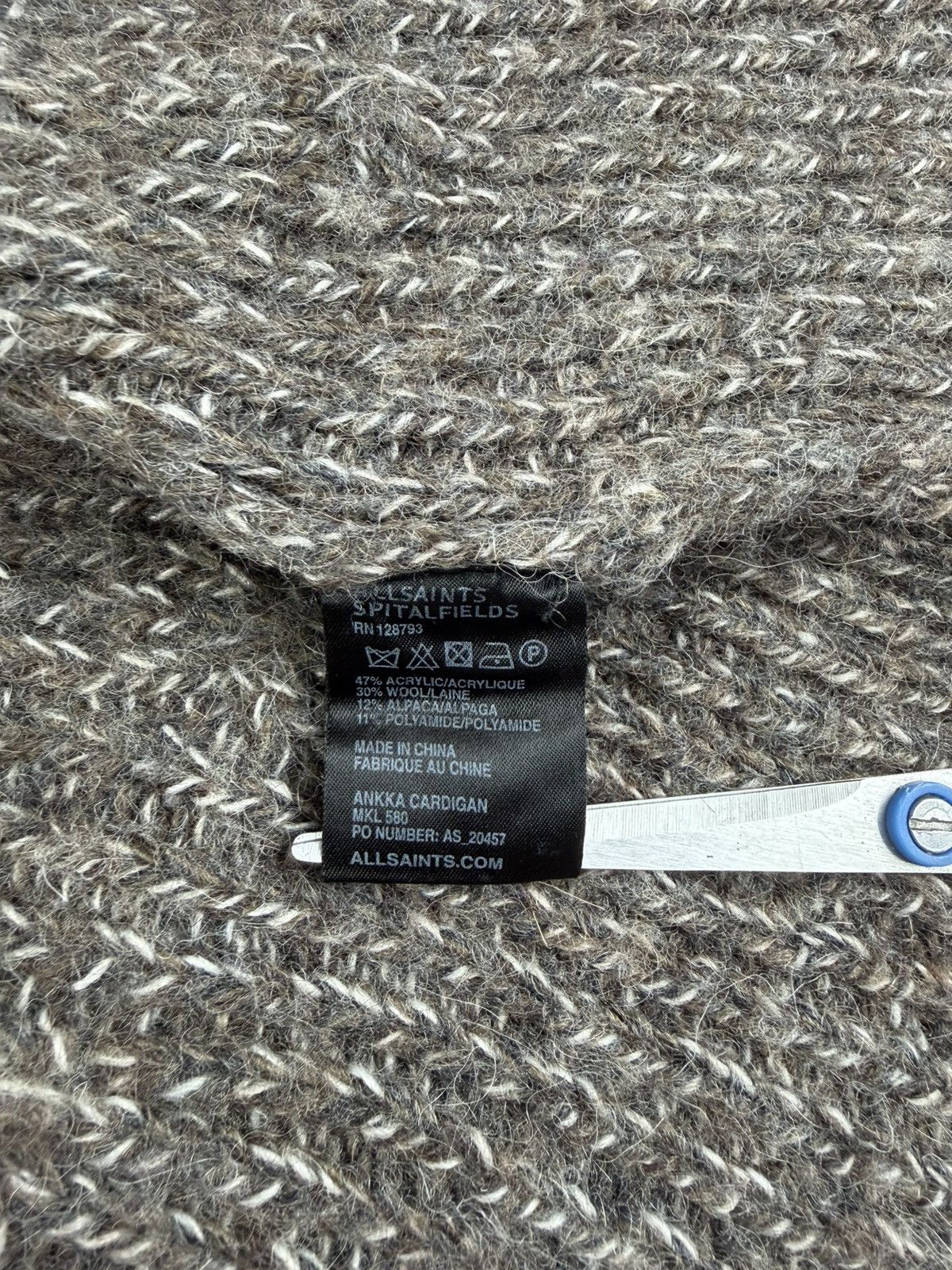 Allsaints Allsaints Spitalfields Wool/Alpaca Knit Cardigan Sweater Size XL / US 12-14 / IT 48-50 - 7 Thumbnail