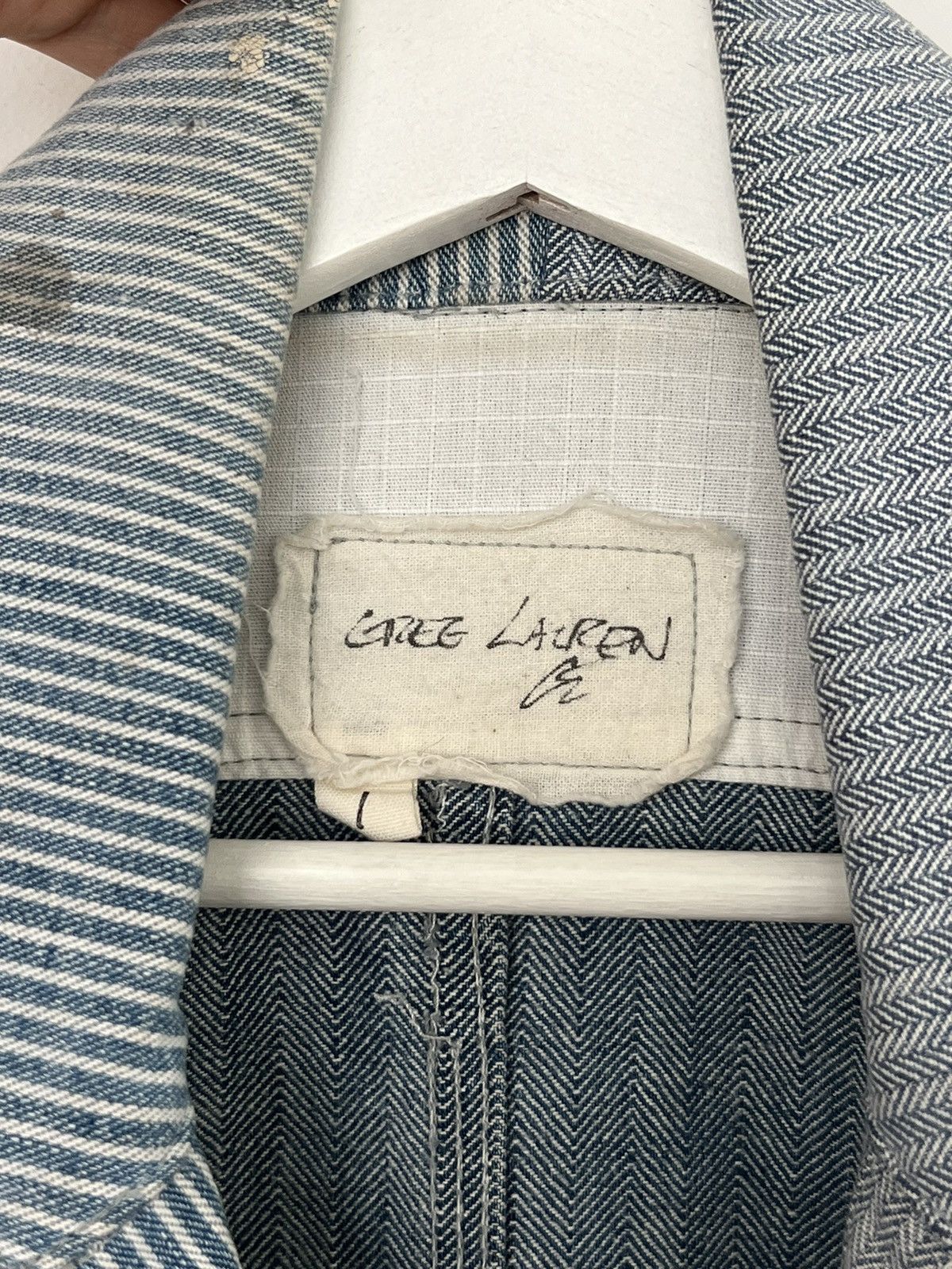 Greg Lauren Greg Lauren Denim Engineer Herringbone Shawl Boxy Jacket Size US S / EU 44-46 / 1 - 5 Thumbnail