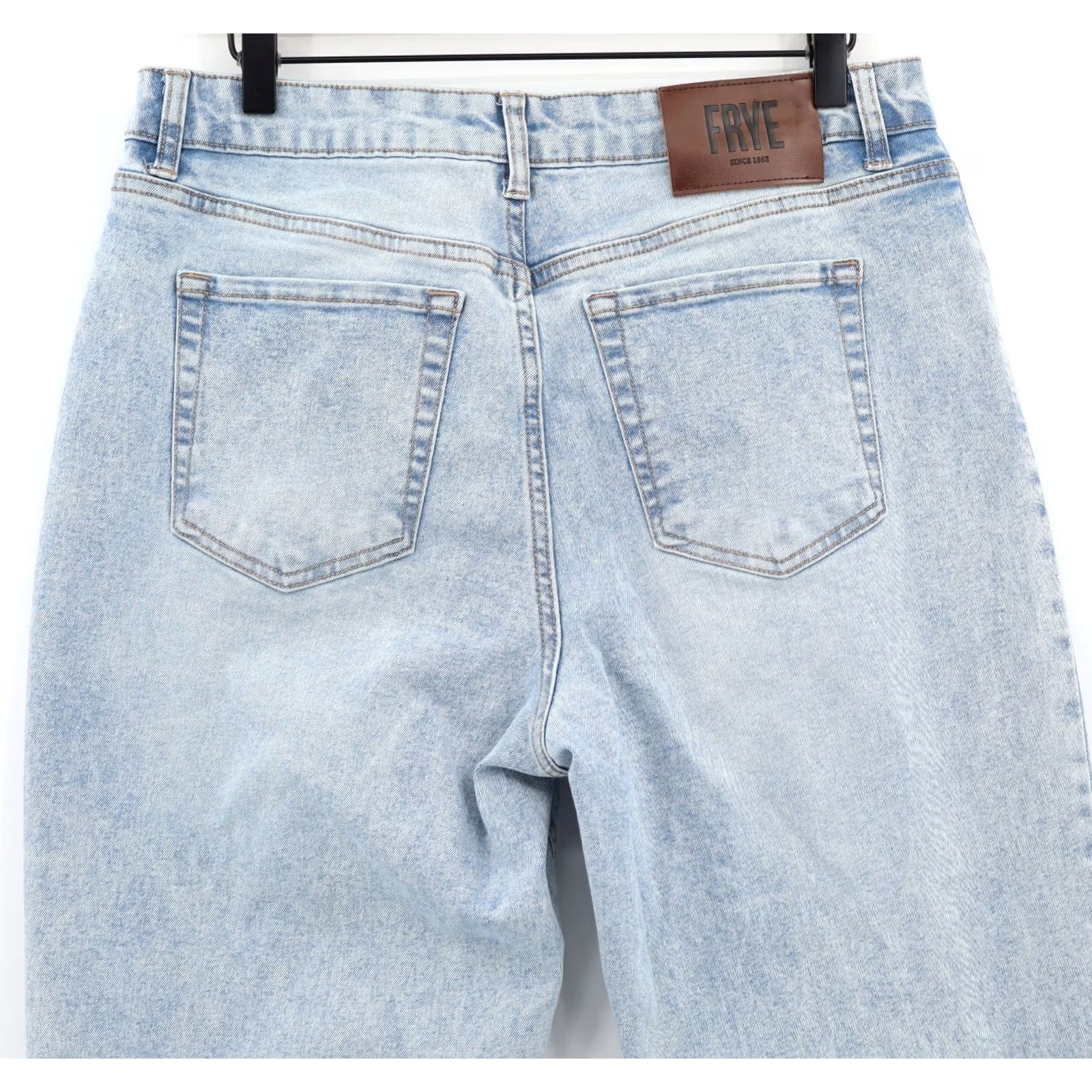 Frye Frye Women’s Straight Leg Light Wash Denim Jeans Sz 29 Regular Rise 11.5" Inseam 29" Blue Cotton Polyester Spandex Stretch Jeans Size 29" - 4 Thumbnail