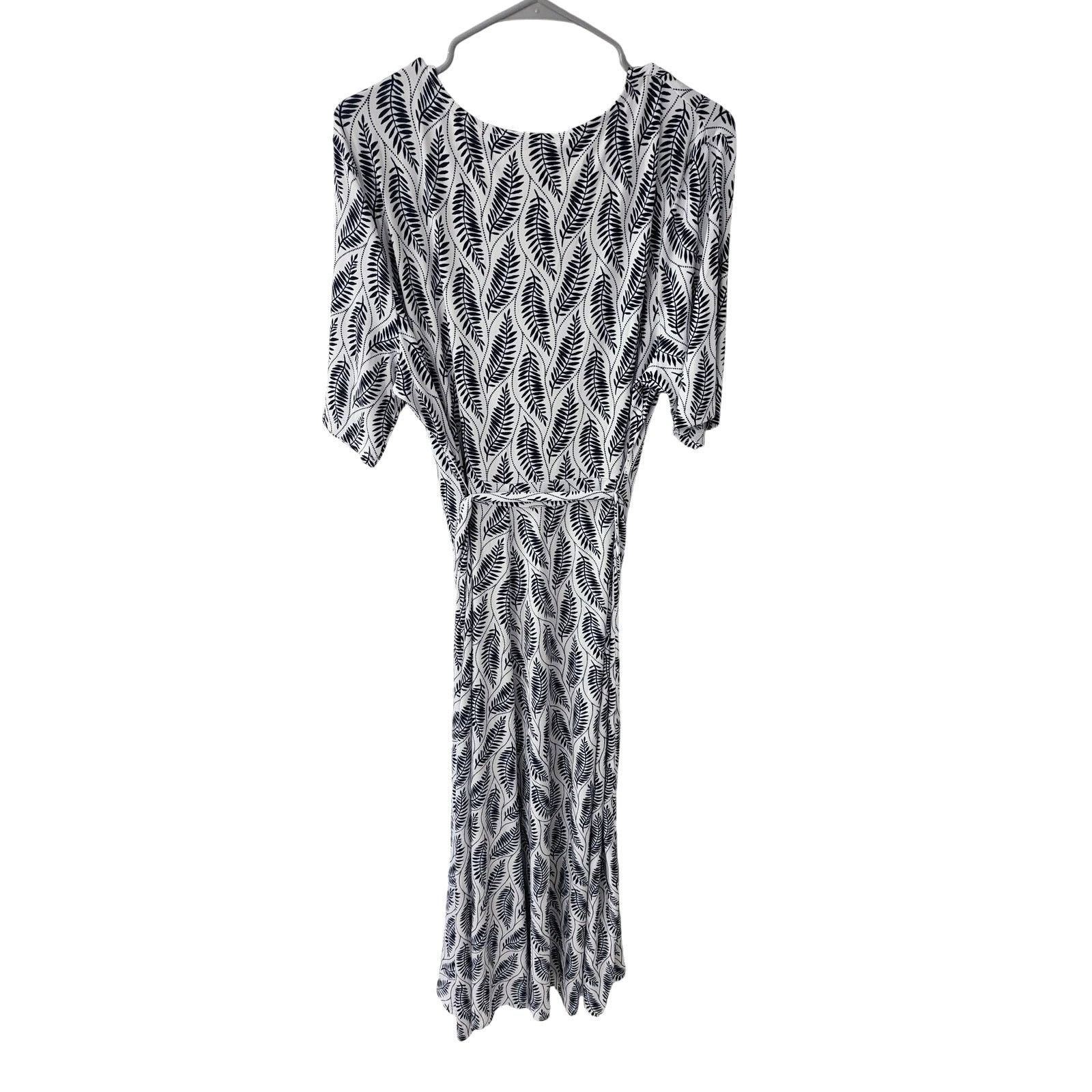 Preston & York Preston & York Sydney Jersey V Neck Dress/Navy Leaf - XXL Size XXL / US 16-18 / IT 52-54 - 2 Thumbnail