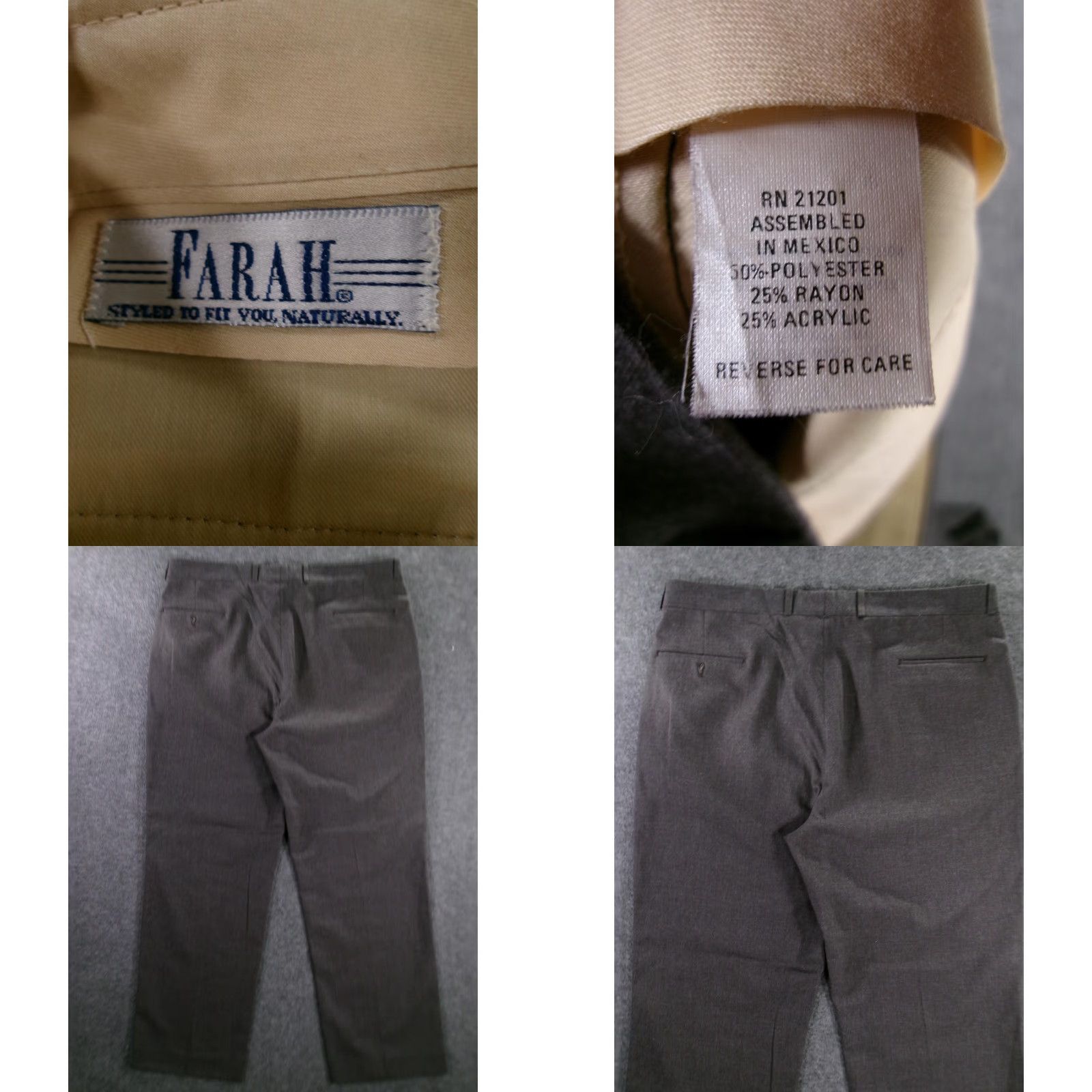 Farah VINTAGE Farah Trousers Men 40 Dark Gray Formal Pleated Classic Tailored Business Size US 40 / EU 56 - 8 Thumbnail