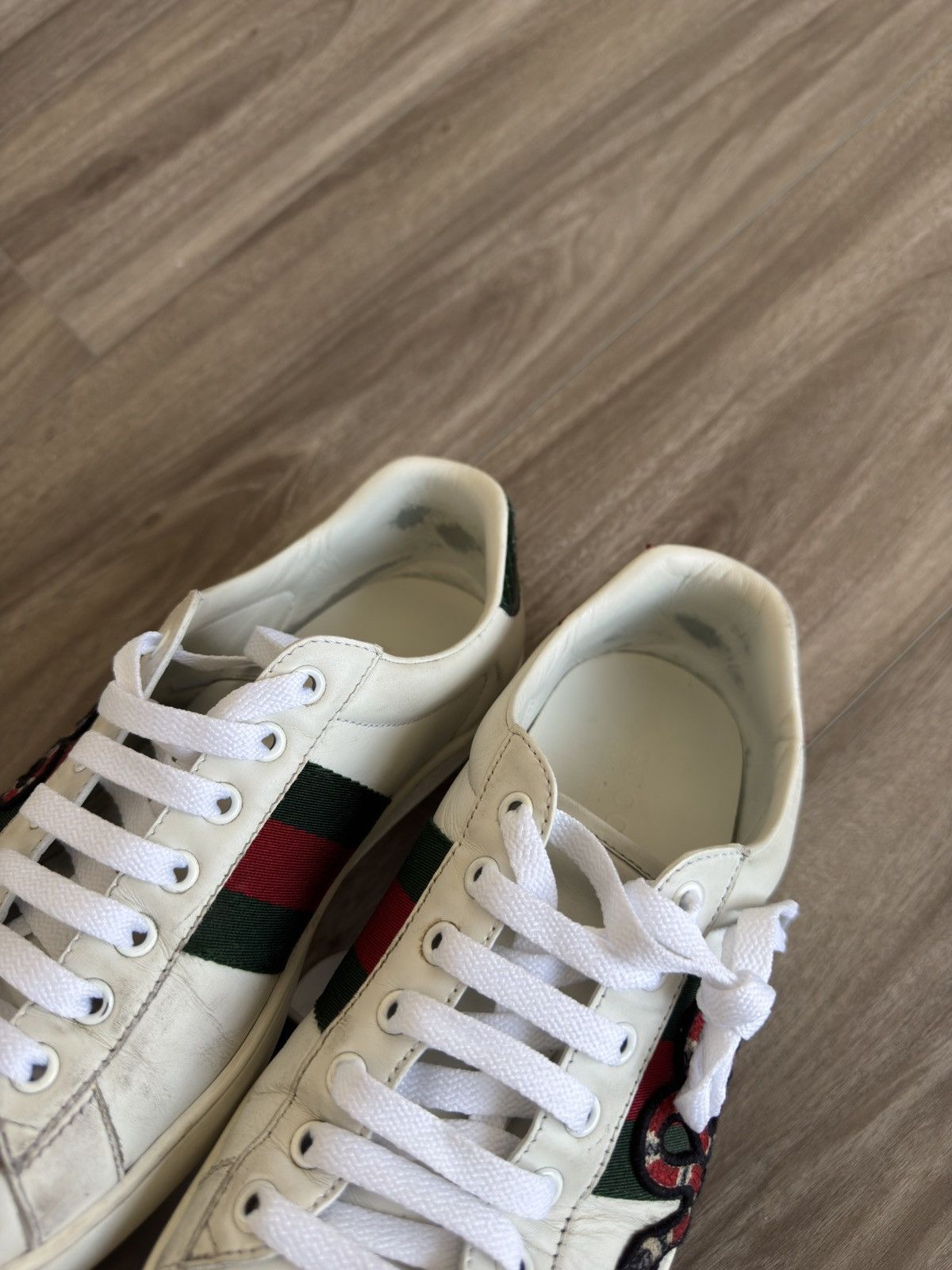 Gucci Ace Snake Sneaker White Size US 7 / EU 40 - 12 Thumbnail