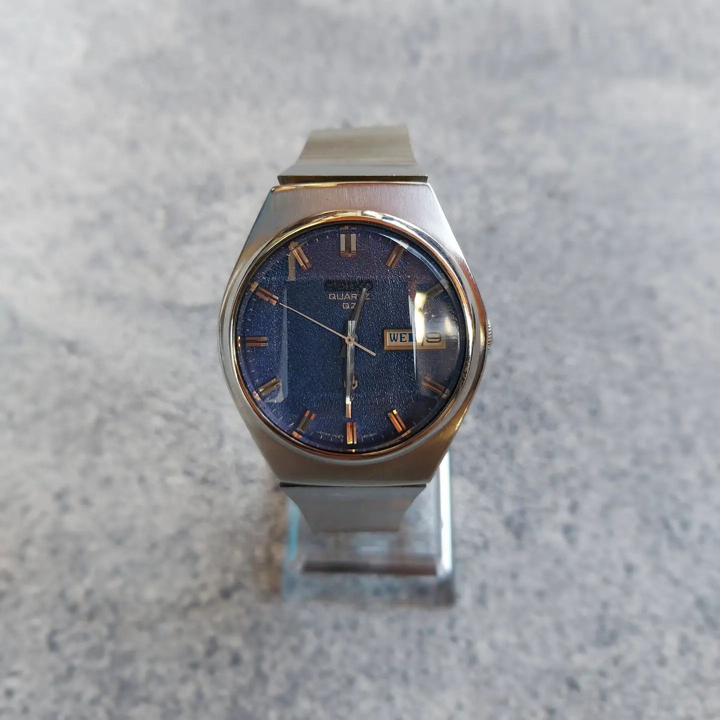 Seiko × Vintage 💥 Vintage 70s Seiko QZ Blue Sand Dial Size ONE SIZE - 2 Thumbnail