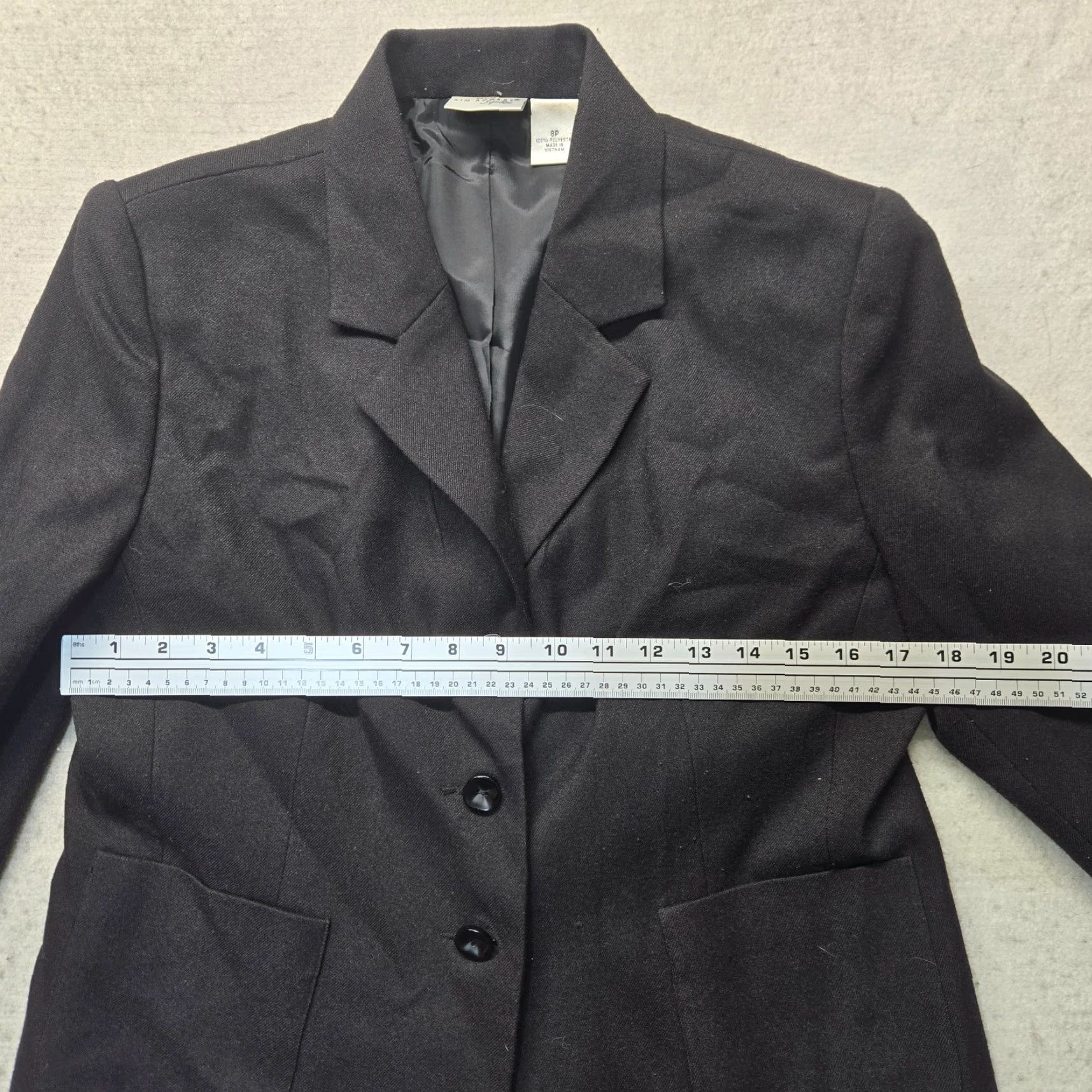 Vintage Kim Rogers Jacket Womens Petite Black Lined Button Closure Adult 8P Long Sleeve Jacket (Fall Spring Summer) Size M / US 6-8 / IT 42-44 - 4 Thumbnail