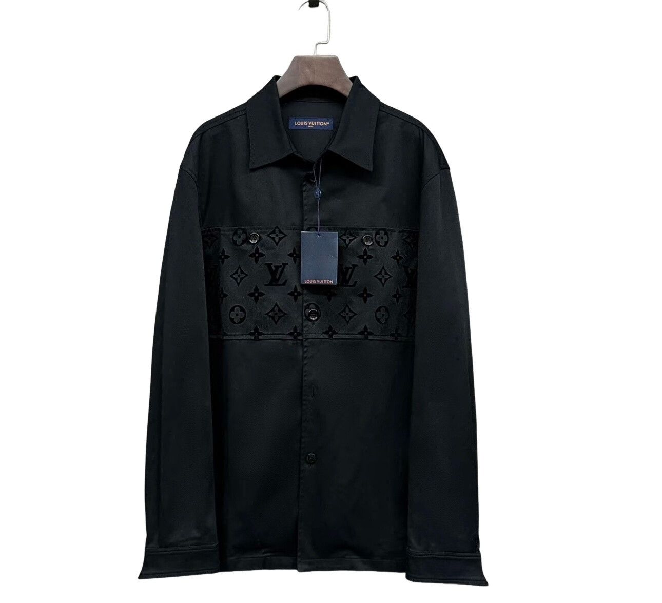 Louis Vuitton Louis Vuitton Monogram Flocked Logo Shirt Size M Size US M / EU 48-50 / 2 - 1 Thumbnail