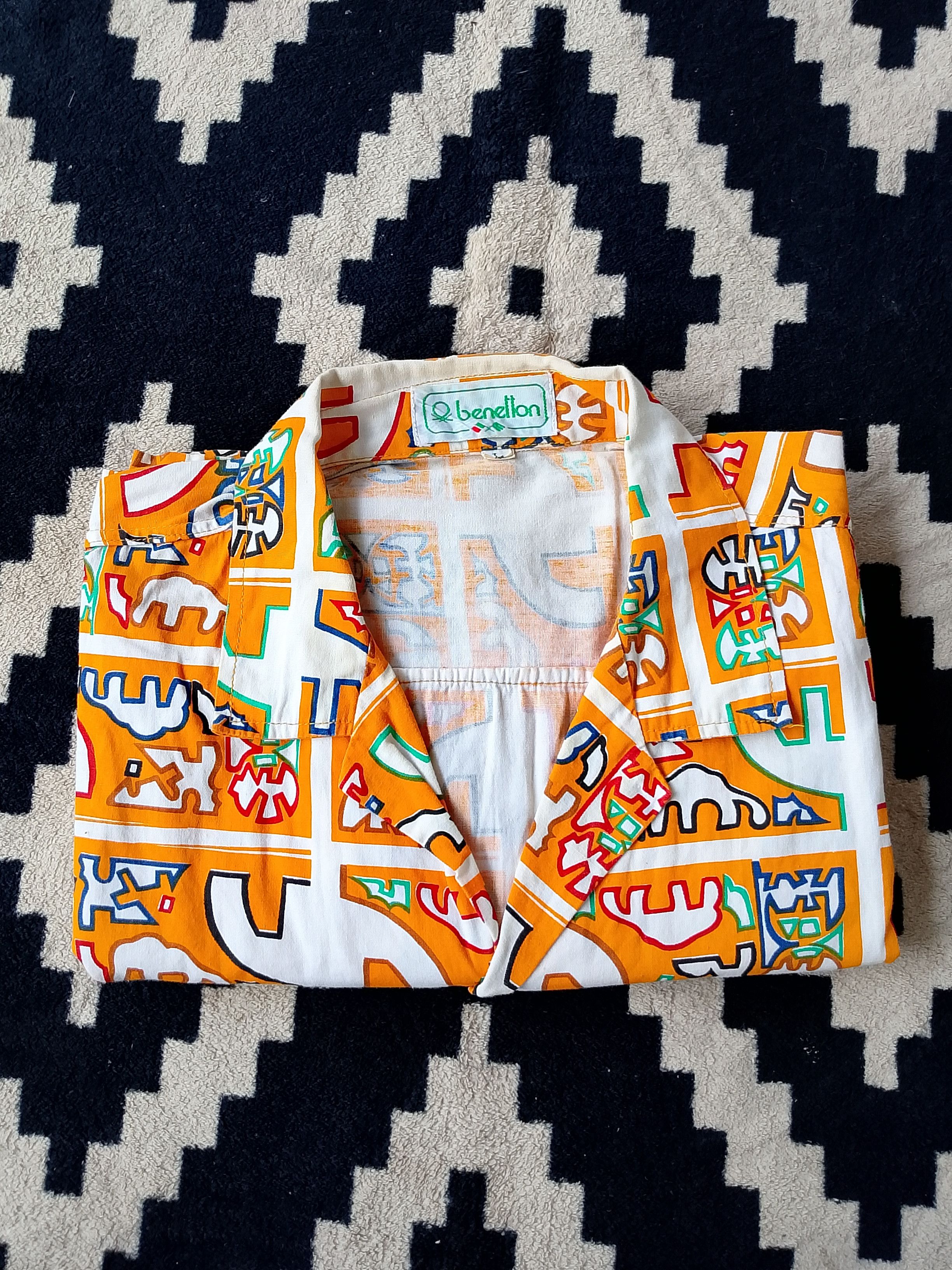 Benetton Vintage Benetton Abstract Pattern Long Sleeve Shirt Size US L / EU 52-54 / 3 - 7 Thumbnail