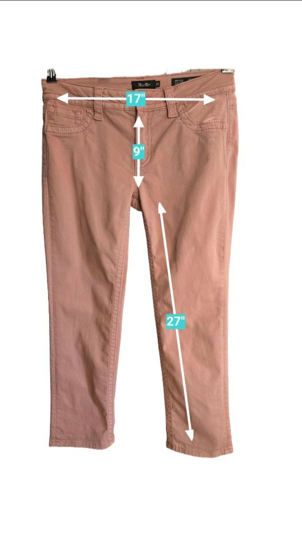 Miss Me Miss Me Jeans Dusty Rose Mid- Rise Easy Crop Jeans Size 29 Size 29" - 3 Thumbnail