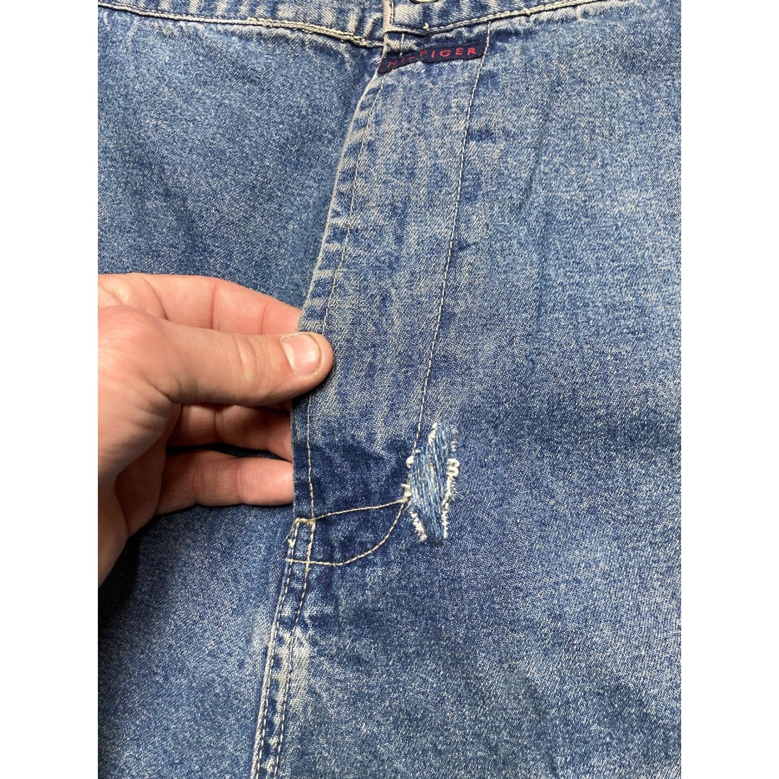 Tommy Hilfiger VINTAGE y2k baggy jeans Tommy Hilfiger cargo wide leg skater JNCO style 40x32 jeans Men Blue Wide-Leg 40 32 Size US 40 / EU 56 - 4 Thumbnail