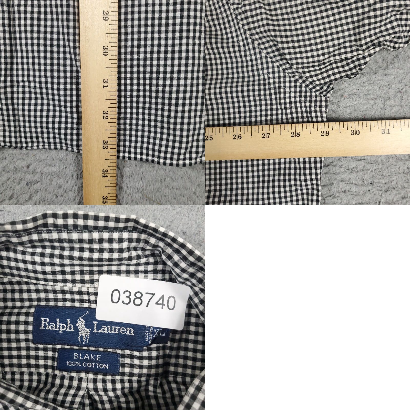 Ralph Lauren Ralph Lauren Shirt Mens XL Gray Check Pony Button Up Long Sleeve Size US XL / EU 56 / 4 - 8 Thumbnail