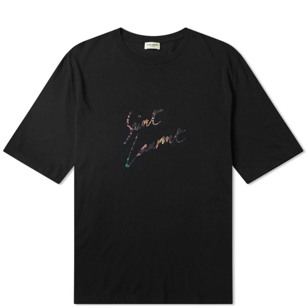 Saint Laurent Paris Saint Laurent Signature Logo T-Shirt Leopard