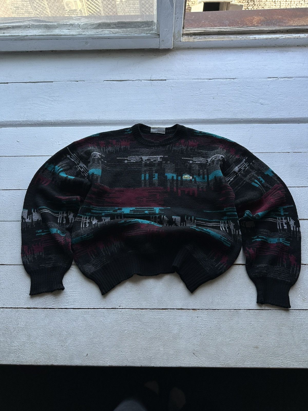 Lacoste 🚨Vintage 90s Lacoste Chemise Wool Sweater Logo Size US XL / EU 56 / 4 - 1 Thumbnail