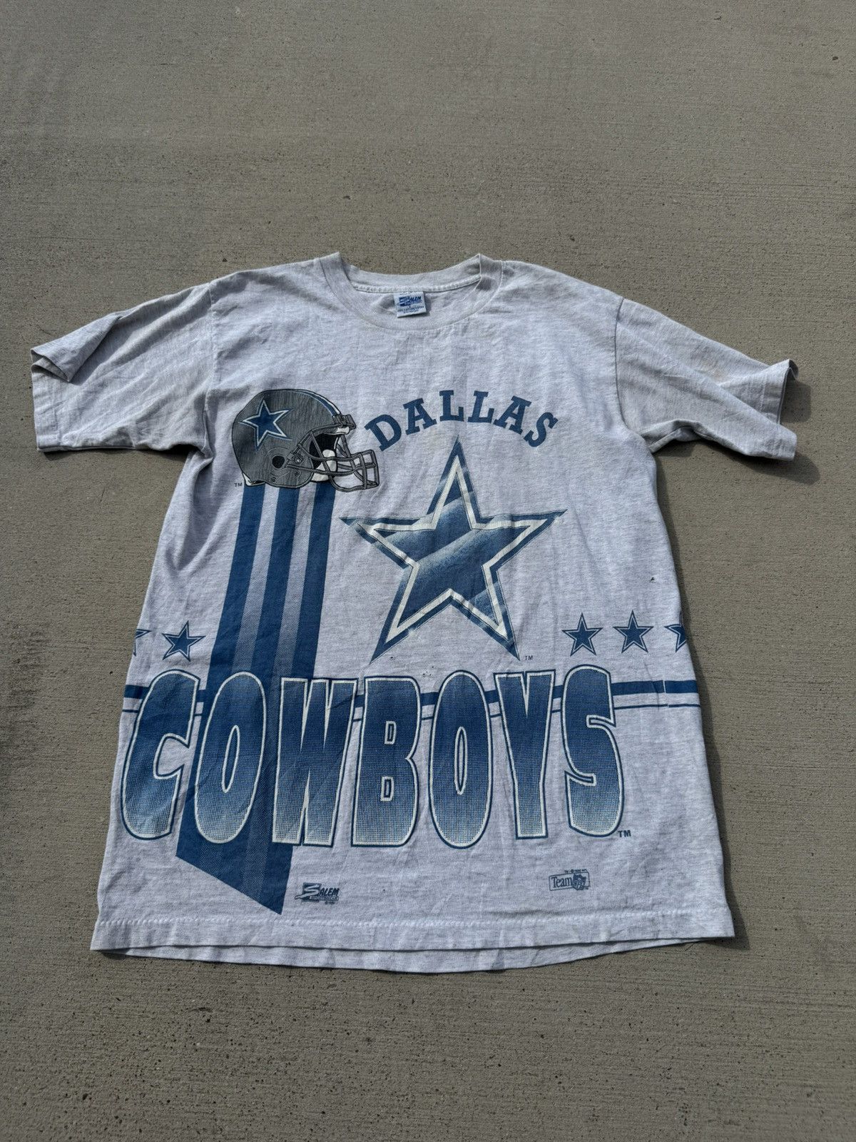 Salem Sportswear × Vintage 90’s Single stitched NFL Dallas Cowboys T Shirt Size US L / EU 52-54 / 3 - 1 Thumbnail