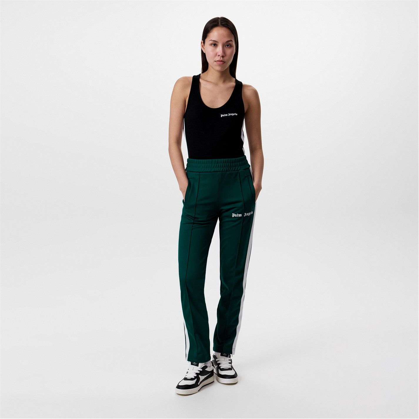Palm Angels o1g2r1mq0325 Classic Track Pant in Green & White Size 27" / US 4 / IT 40 - 5 Thumbnail