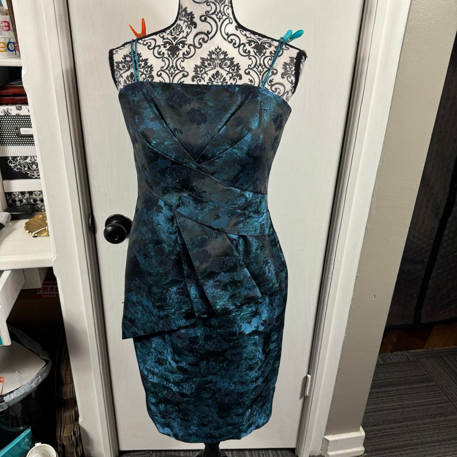 Other Pamella Roland Womens Strapless Floral Tiered Pleated Midi Size L / US 10 / IT 46 - 2 Thumbnail