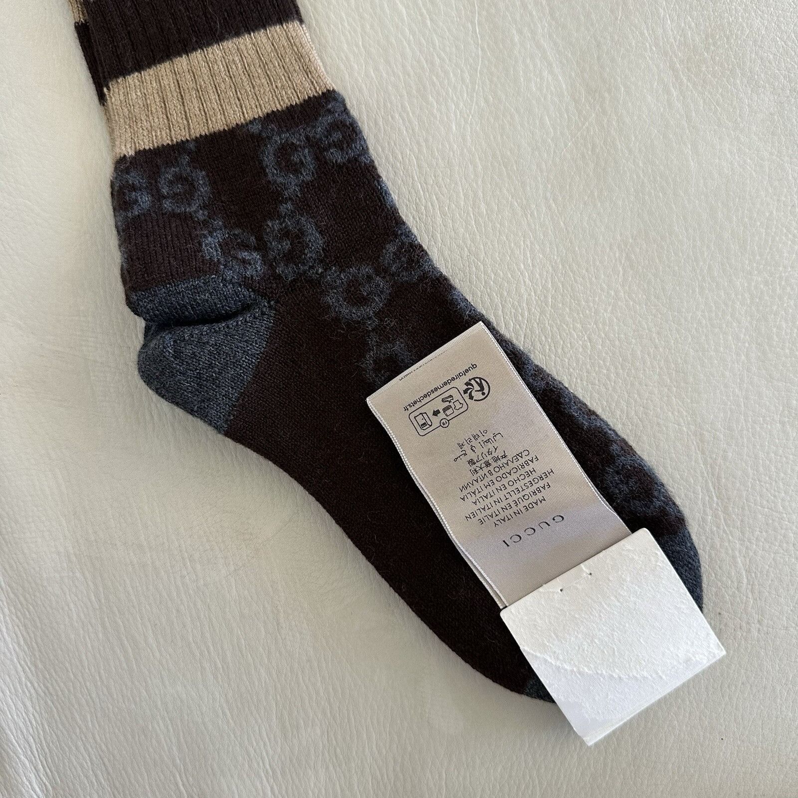 Gucci NEW GUCCI SOCKS BROWN STRIPED GG SIZE M 100% Authentic Size ONE SIZE - 6 Thumbnail