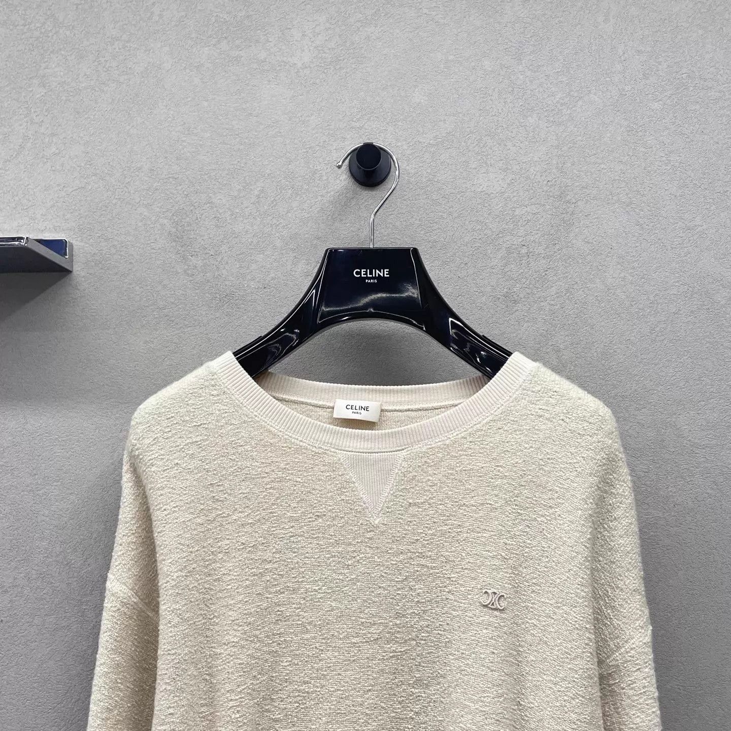 Celine CELINE beige short long-sleeve sweatshirt XS Size XS / US 0-2 / IT 36-38 - 4 Thumbnail