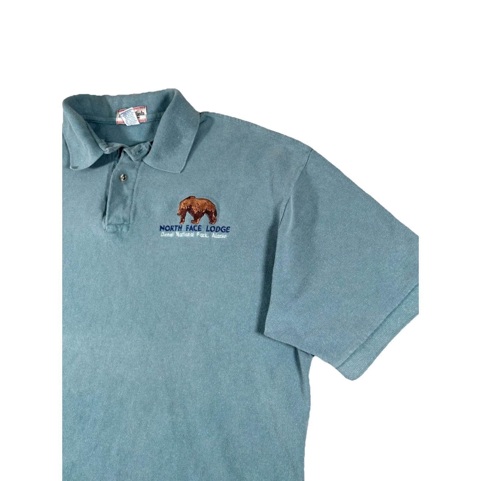Vintage VINTAGE Denali National Park Alaska Bear Embroidered Polo Shirt L Large Unisex Cotton Green 90s Desert Wash Polo Shirt Mens Womens Size US L / EU 52-54 / 3 - 2 Thumbnail