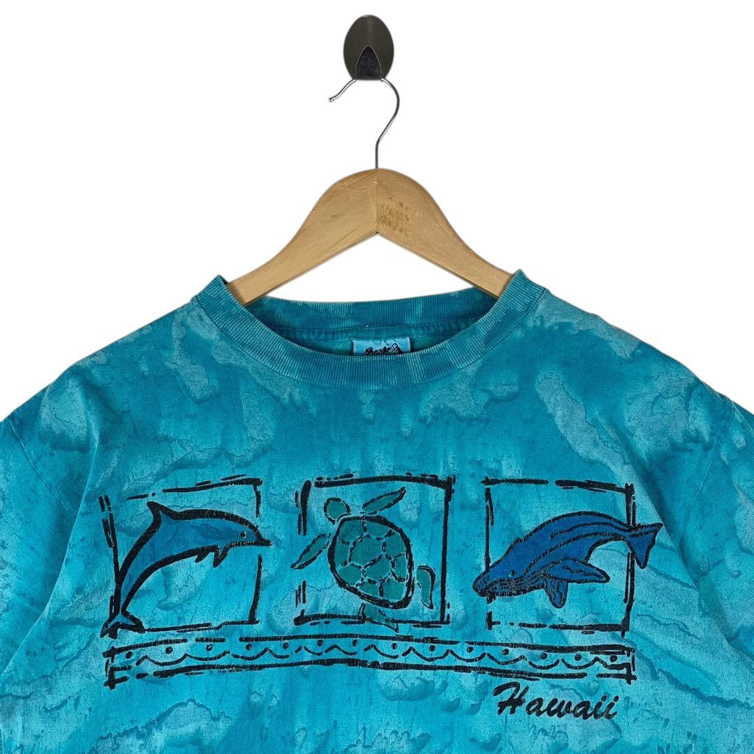 Vintage Vintage 90s Hawaii Sea Life Dolphin Turtle Whale Graphic Tee Size US M / EU 48-50 / 2 - 2 Thumbnail