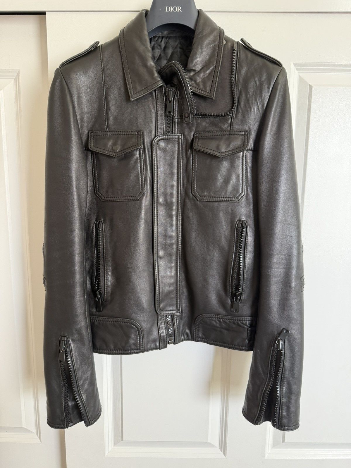 Hedi Slimane Stud Homme L-Zip Leather Jacket Size US M / EU 48-50 / 2 - 5 Thumbnail