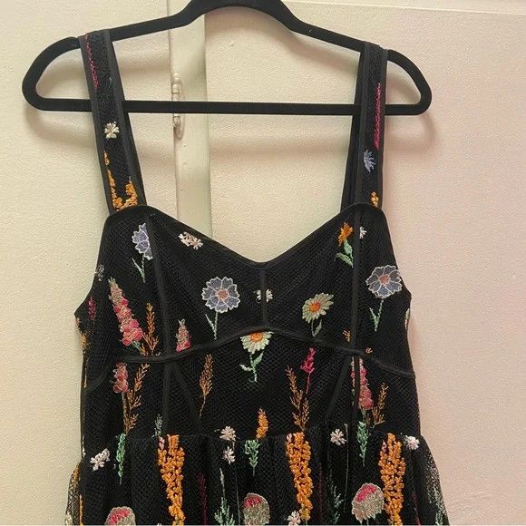 Anthropologie Anthropologie Floral Black Maxi Dress Size XL / US 12-14 / IT 48-50 - 2 Thumbnail