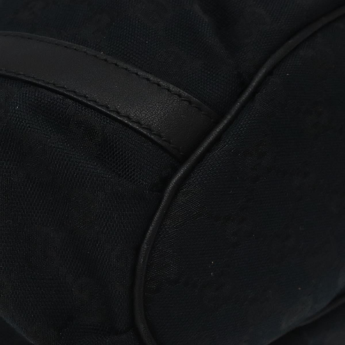 GUCCI GG Canvas Tote Bag Black Gold
