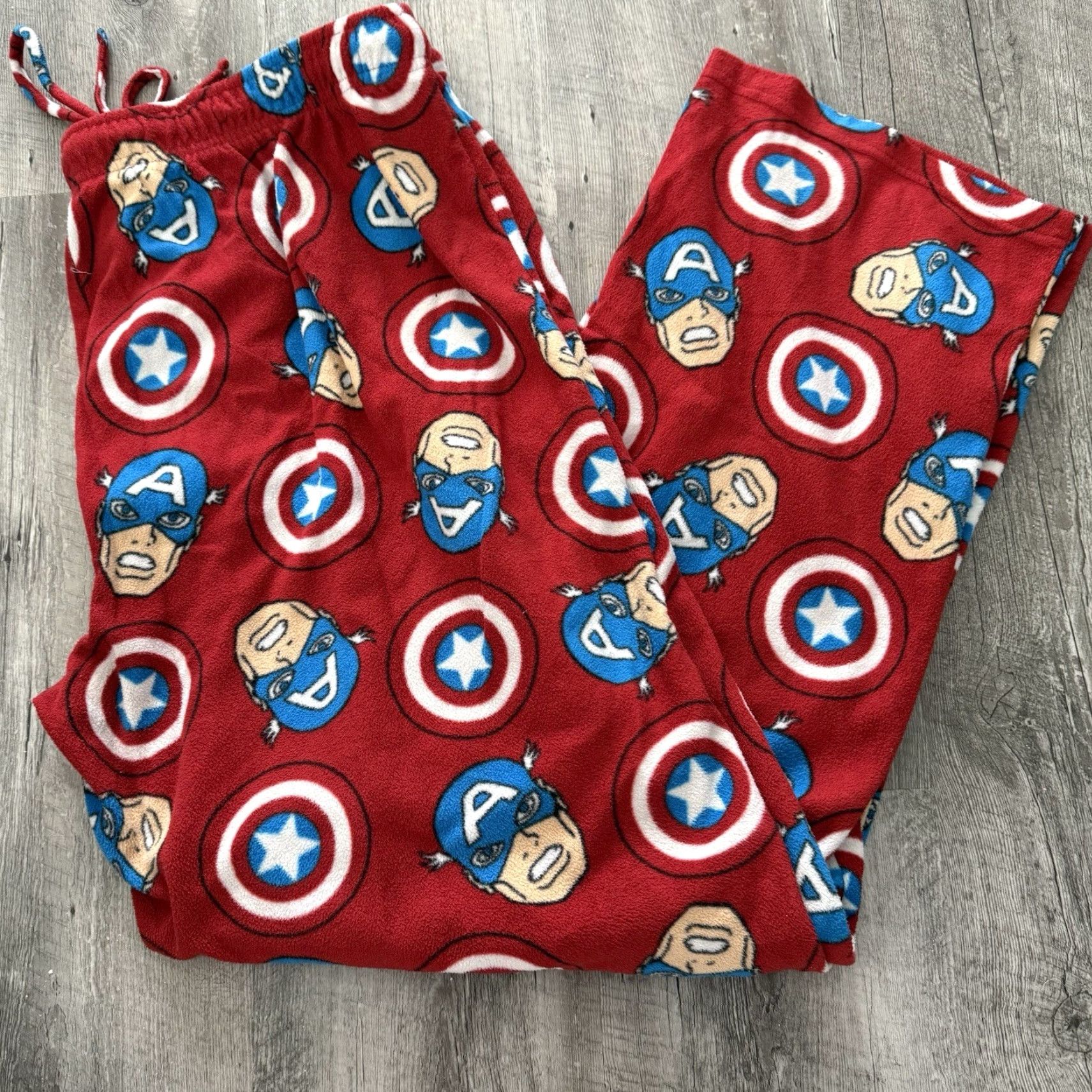 Vintage Marvel Comics Captain America Fleece Pants Mens XL All Over Print AOP Lounge Size US 36 / EU 52 - 5 Thumbnail
