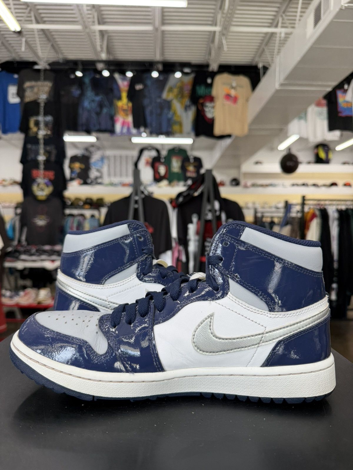 Jordan Brand Jordan 1 Golf Patent Midnight Navy Size 8.5 (2022) Size US 8.5 / EU 41-42 - 4 Thumbnail