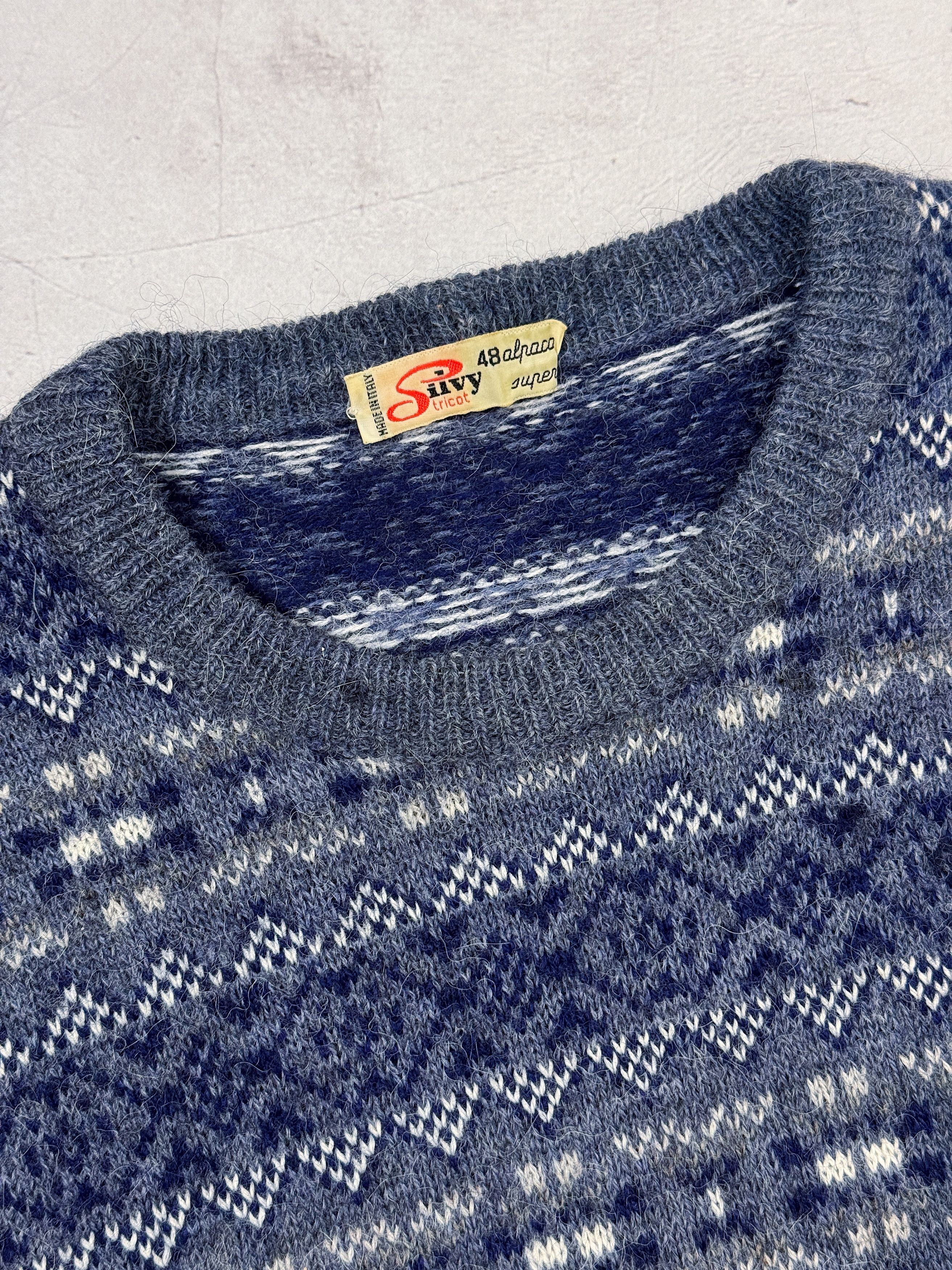 Vintage Vintage 70s Silvy Sweater Alpaca Wool Geometric Pattern Size US M / EU 48-50 / 2 - 6 Thumbnail