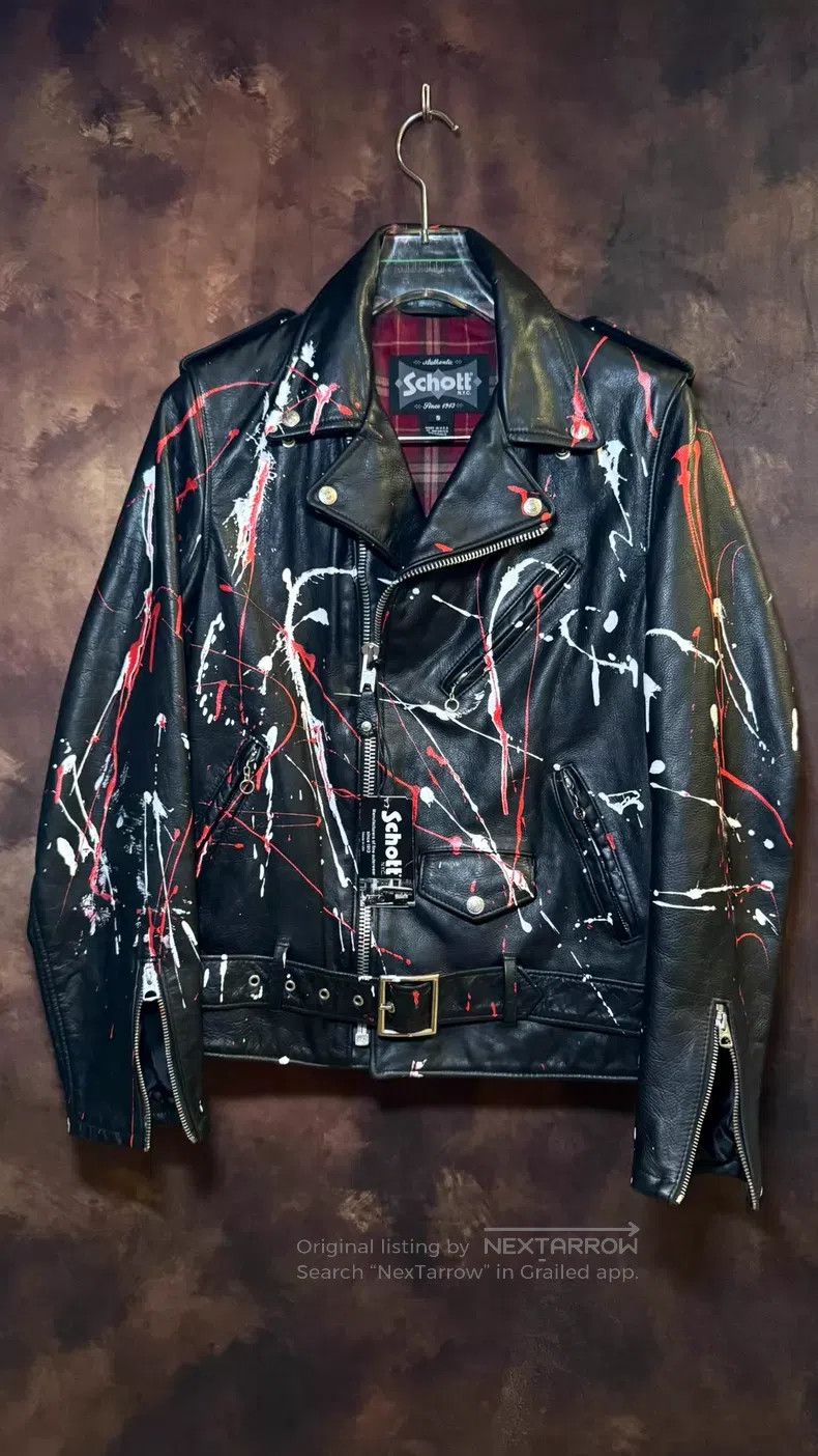 Schott Schott Limited edition hand-painted leather jacket Size US S / EU 44-46 / 1 - 2 Thumbnail