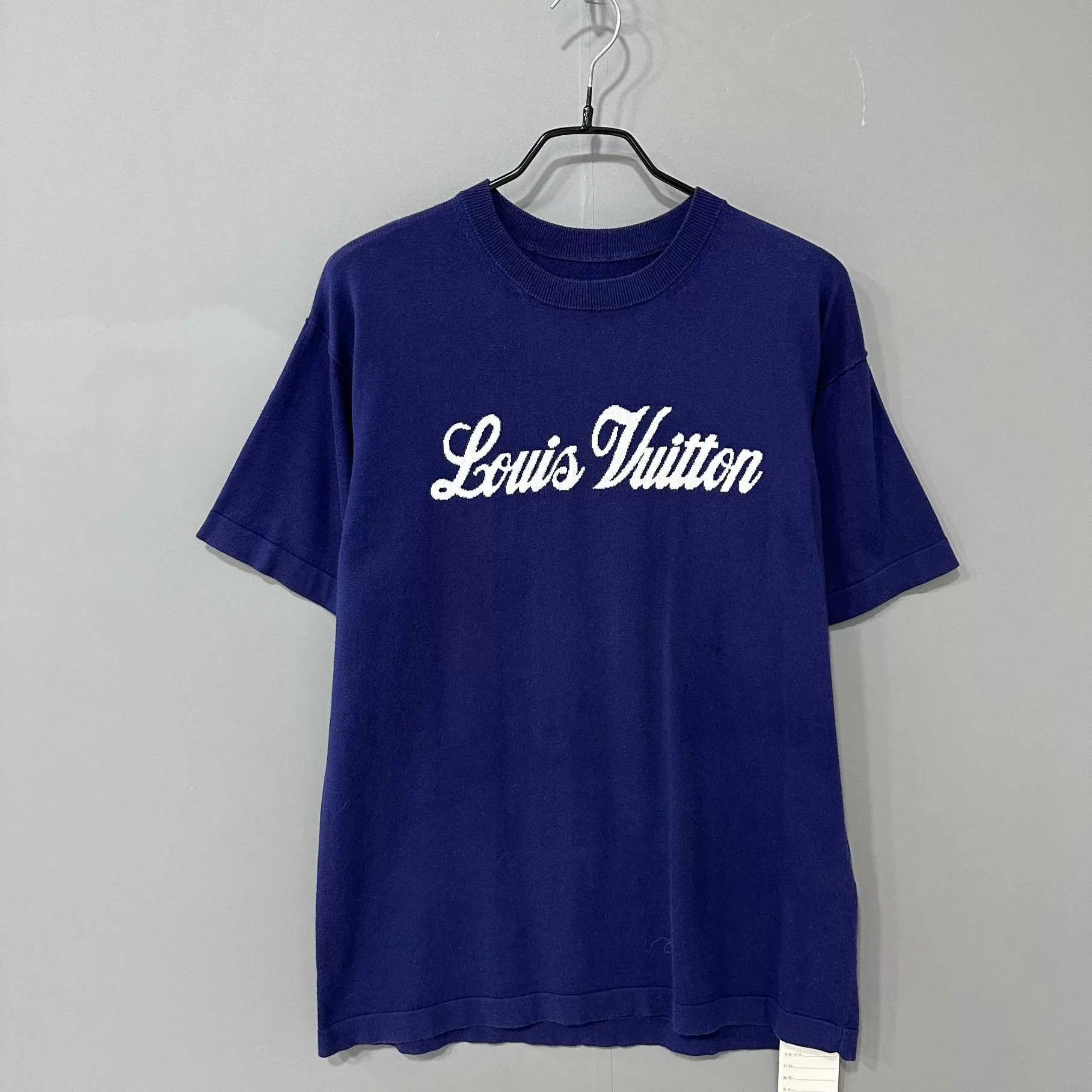 Louis Vuitton LV Navy Blue logo short-sleeve knit tee women's XS Size XS / US 0-2 / IT 36-38 - 1 Thumbnail