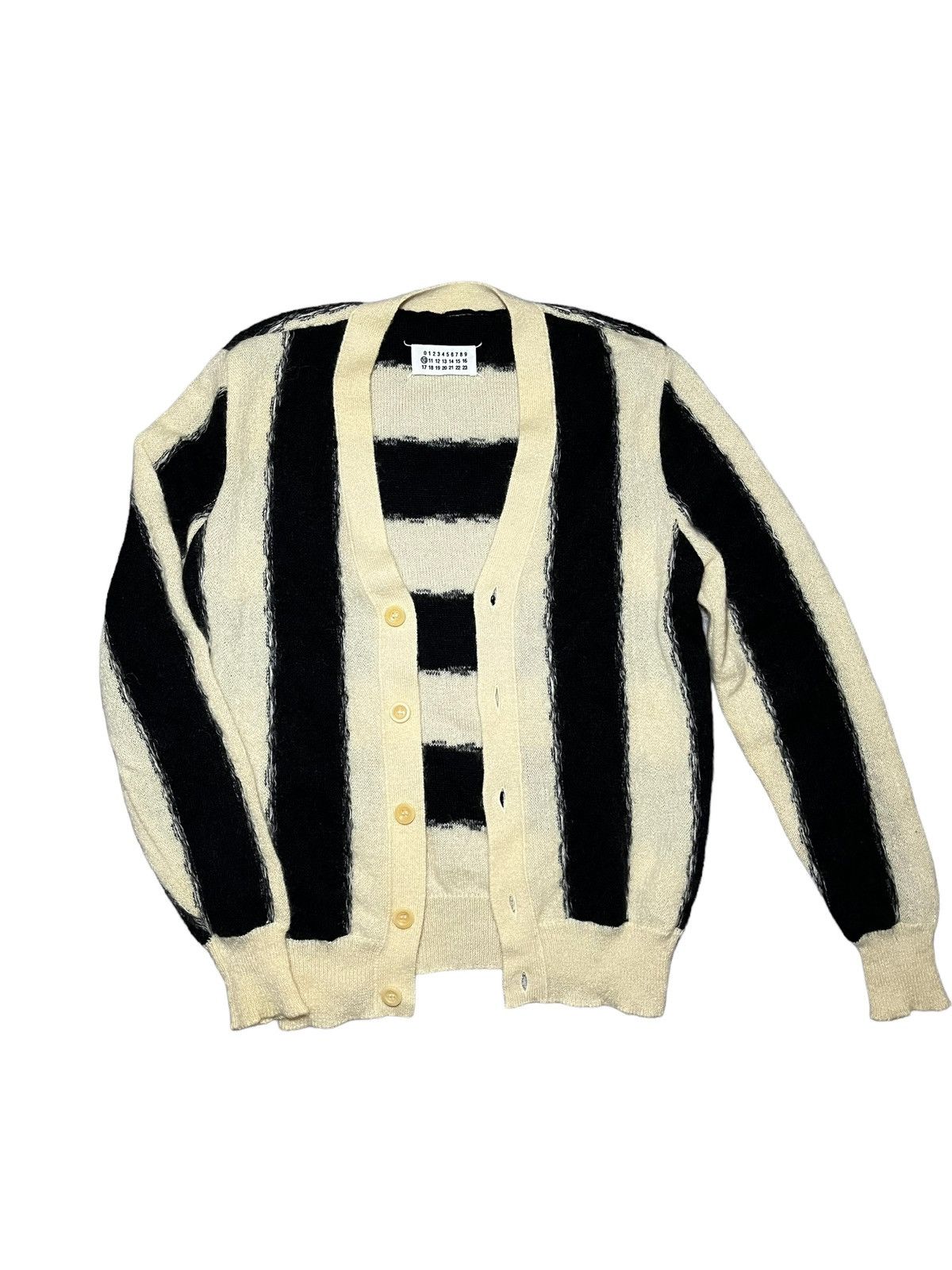 image of Maison Margiela 10 Aw Wool Cardigan in Offwhite, Men's (Size Small)