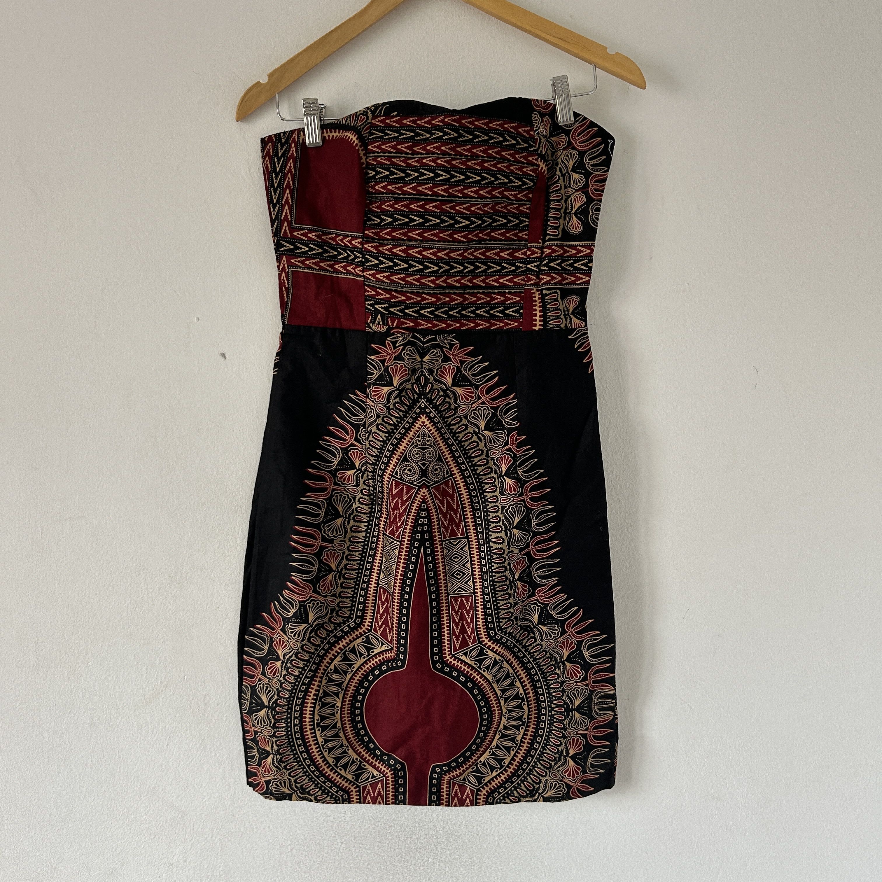 Vintage Vintage 90s handmade African print strapless body con dress Size S / US 4 / IT 40 - 7 Thumbnail