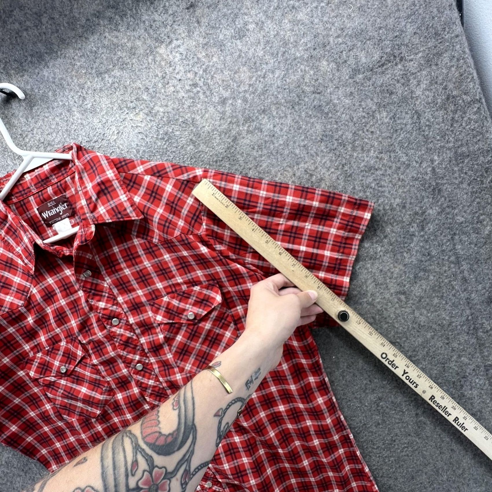 Wrangler Wrangler Shirt Mens Large Red Plaid Short Sleeve Western Snap Pockets Casual Size US L / EU 52-54 / 3 - 3 Thumbnail