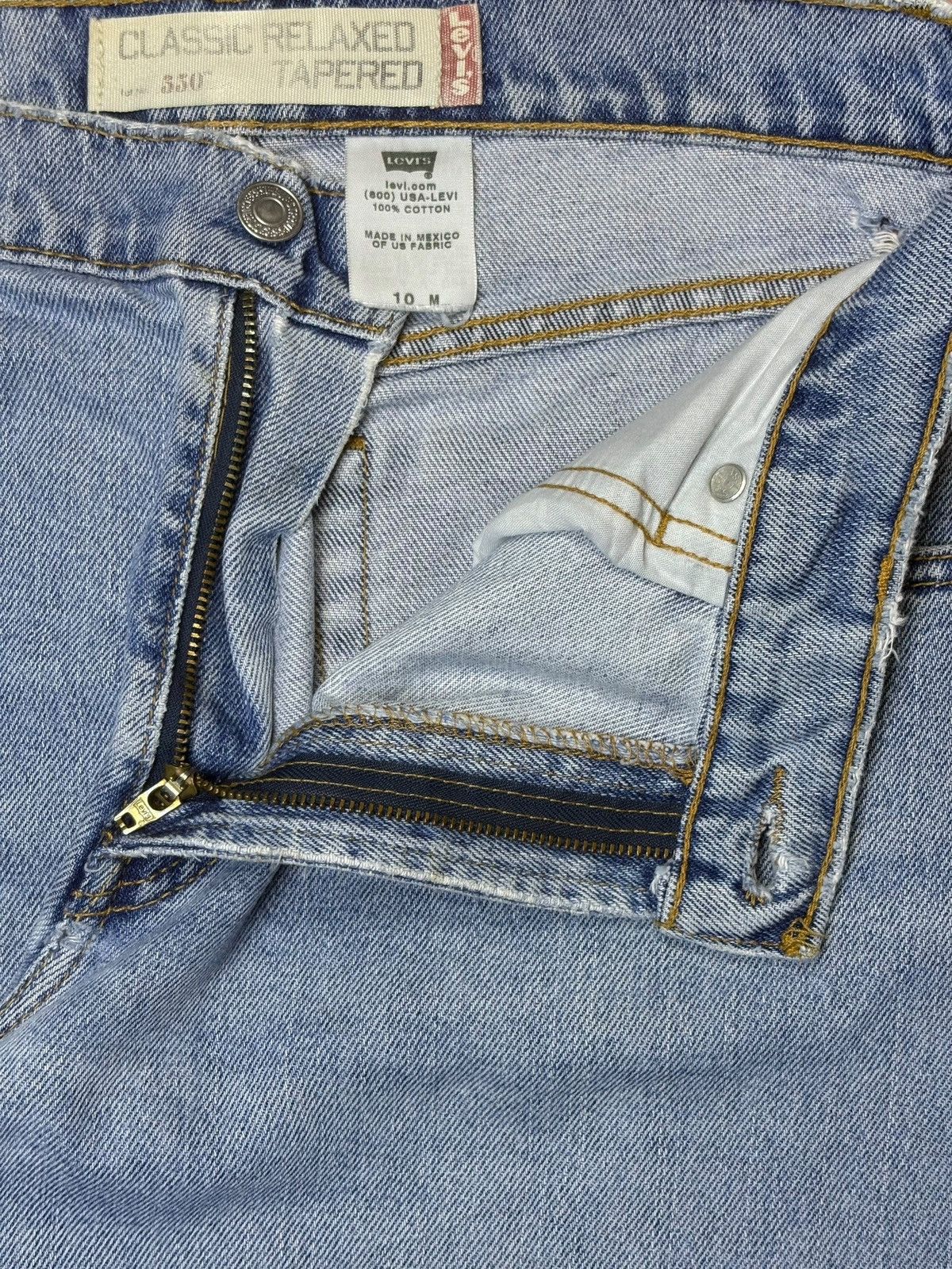 Levi's Vintage 90s Levis 550 Relaxed Fit Blue Wash Distressed Jeans Size US 30 / EU 46 - 10 Thumbnail